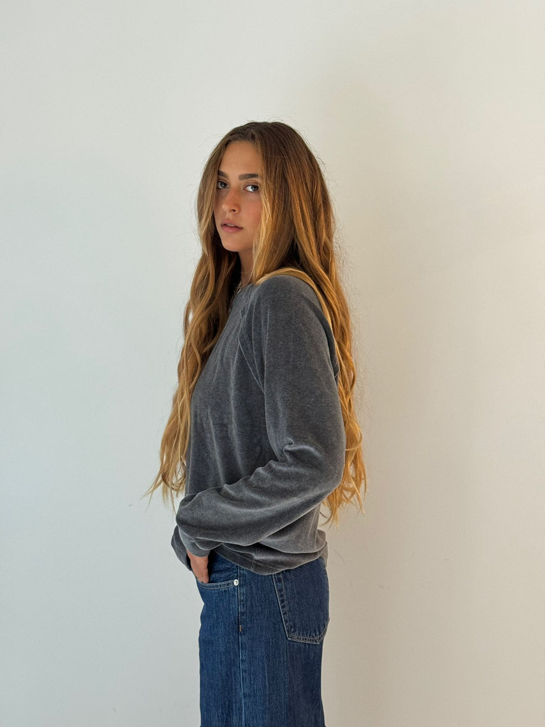Tarn knit sweatshirt DARK GREY