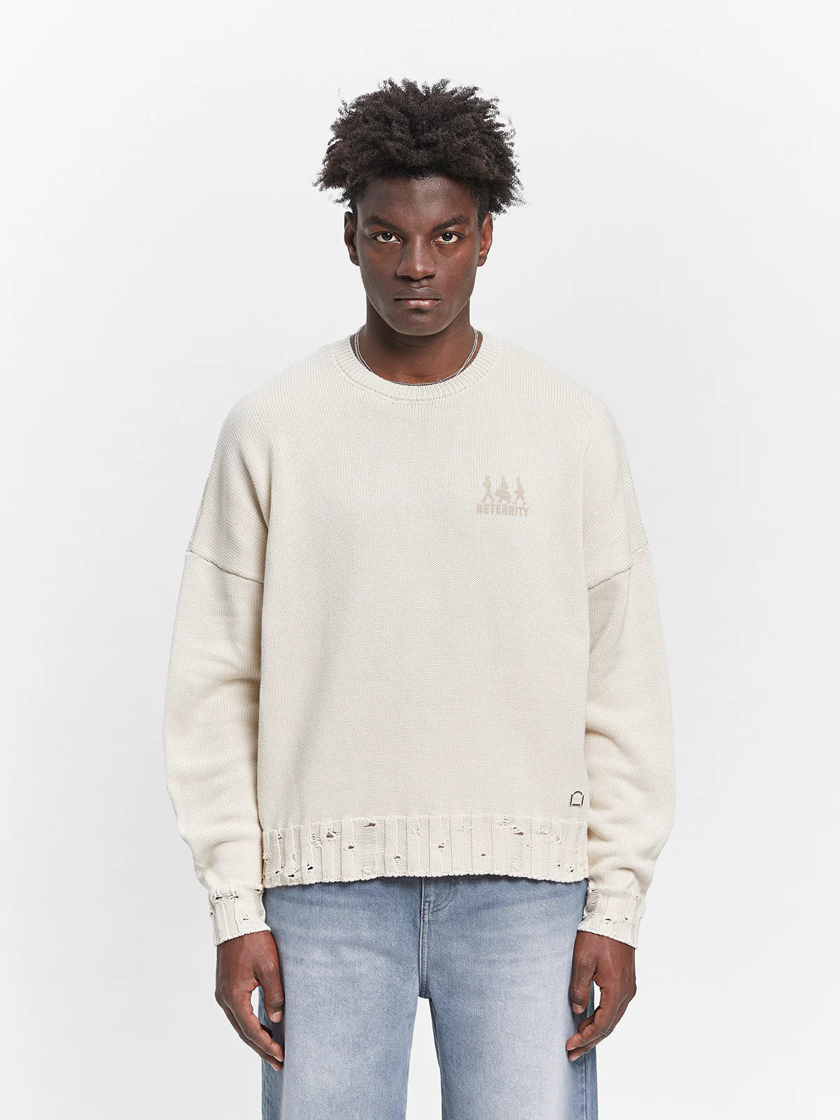 CREATIVE DEPT logo sweater CREAM
