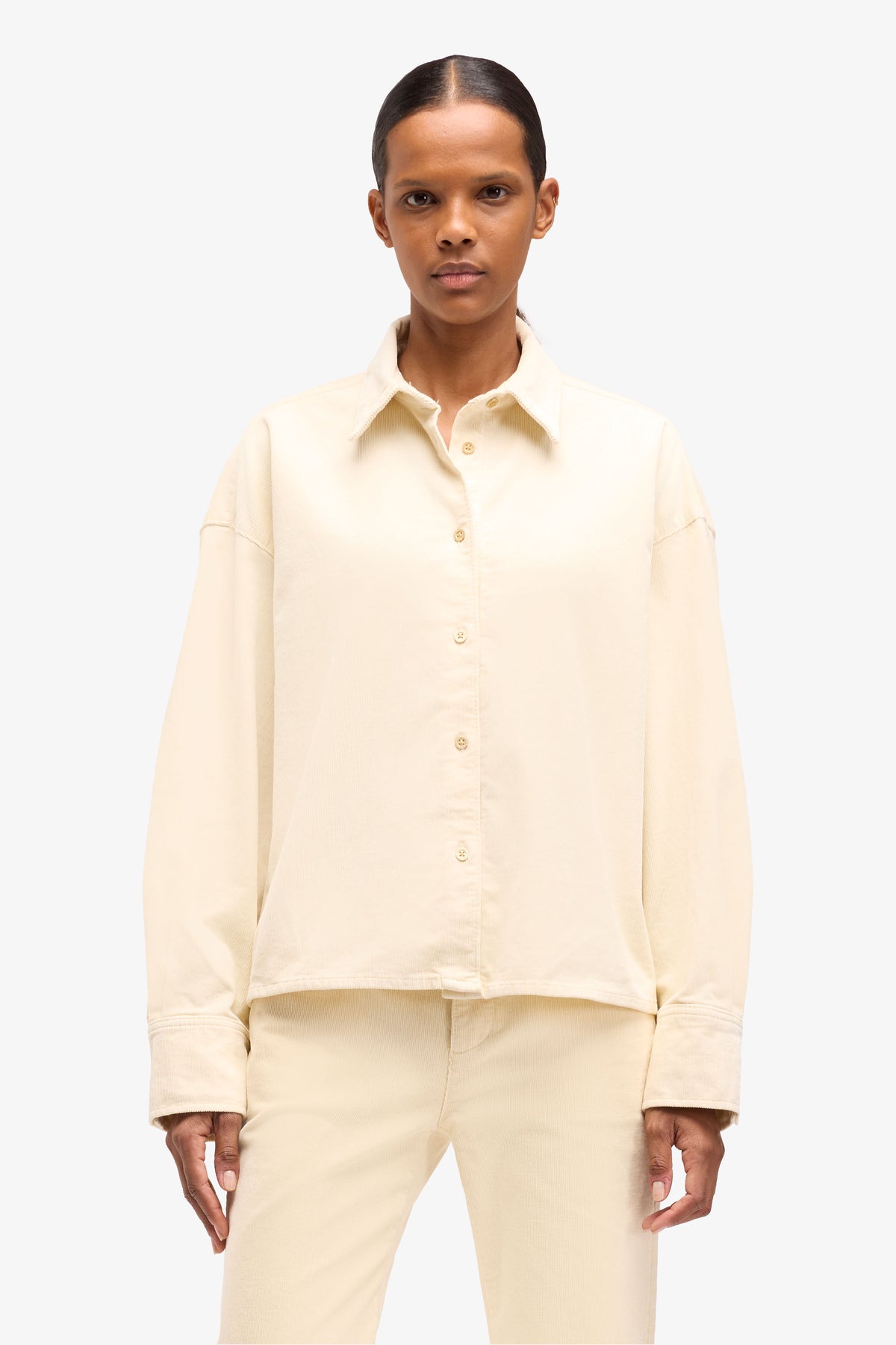 Nina cropped shirt eggshell CREAM
