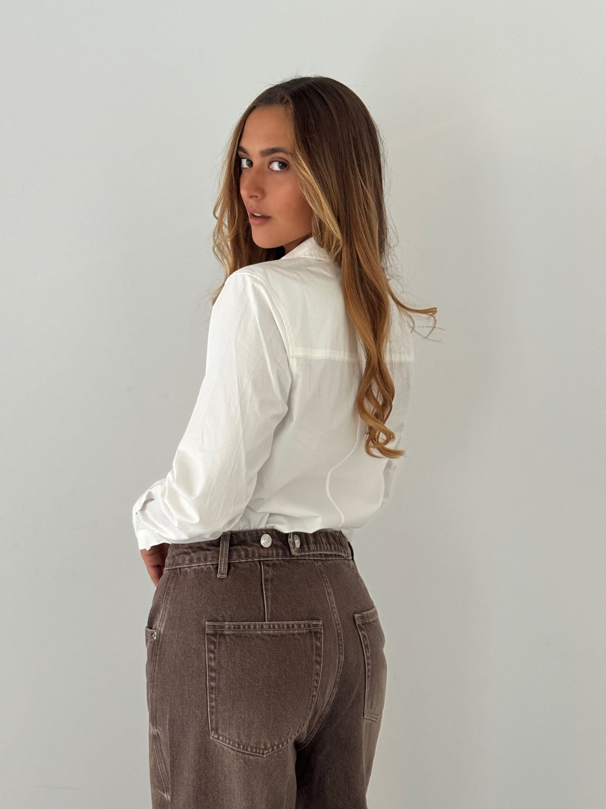 Slim fit button up shirt WHITE