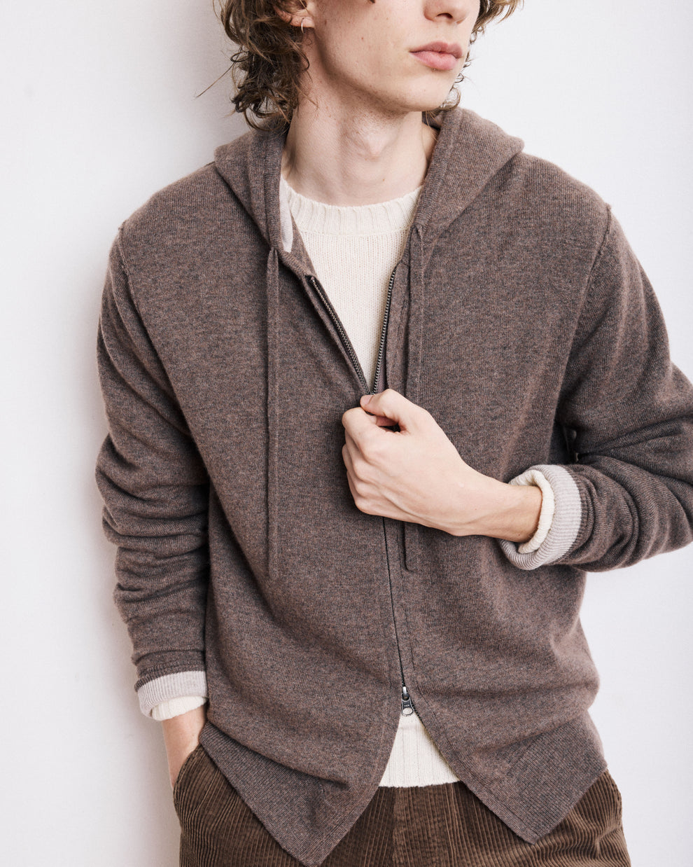 Cashmere hoodie MUSHROOM