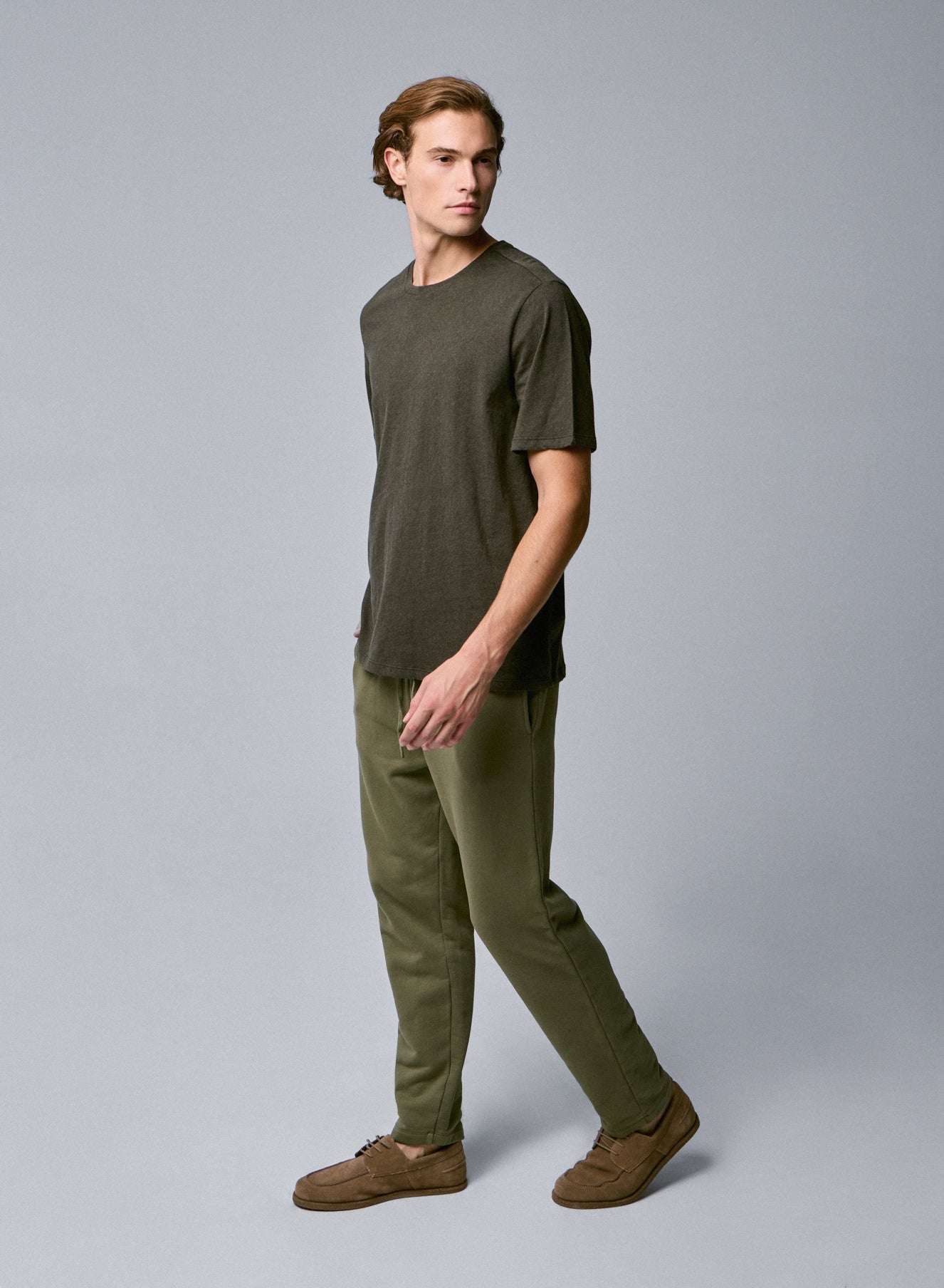 Julien, round neck short slv FOREST CHINE