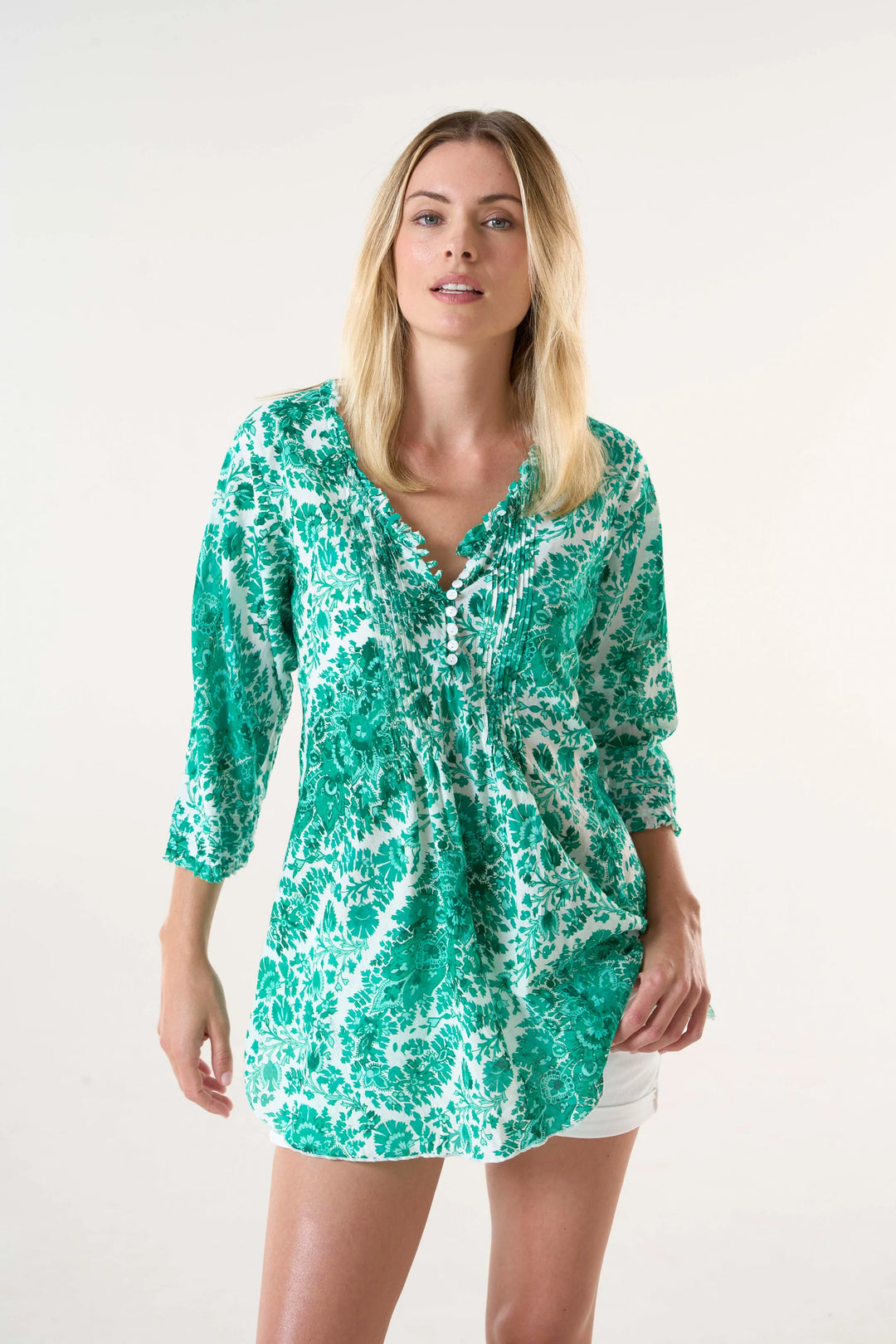 St Tropez poppy top EMERALD