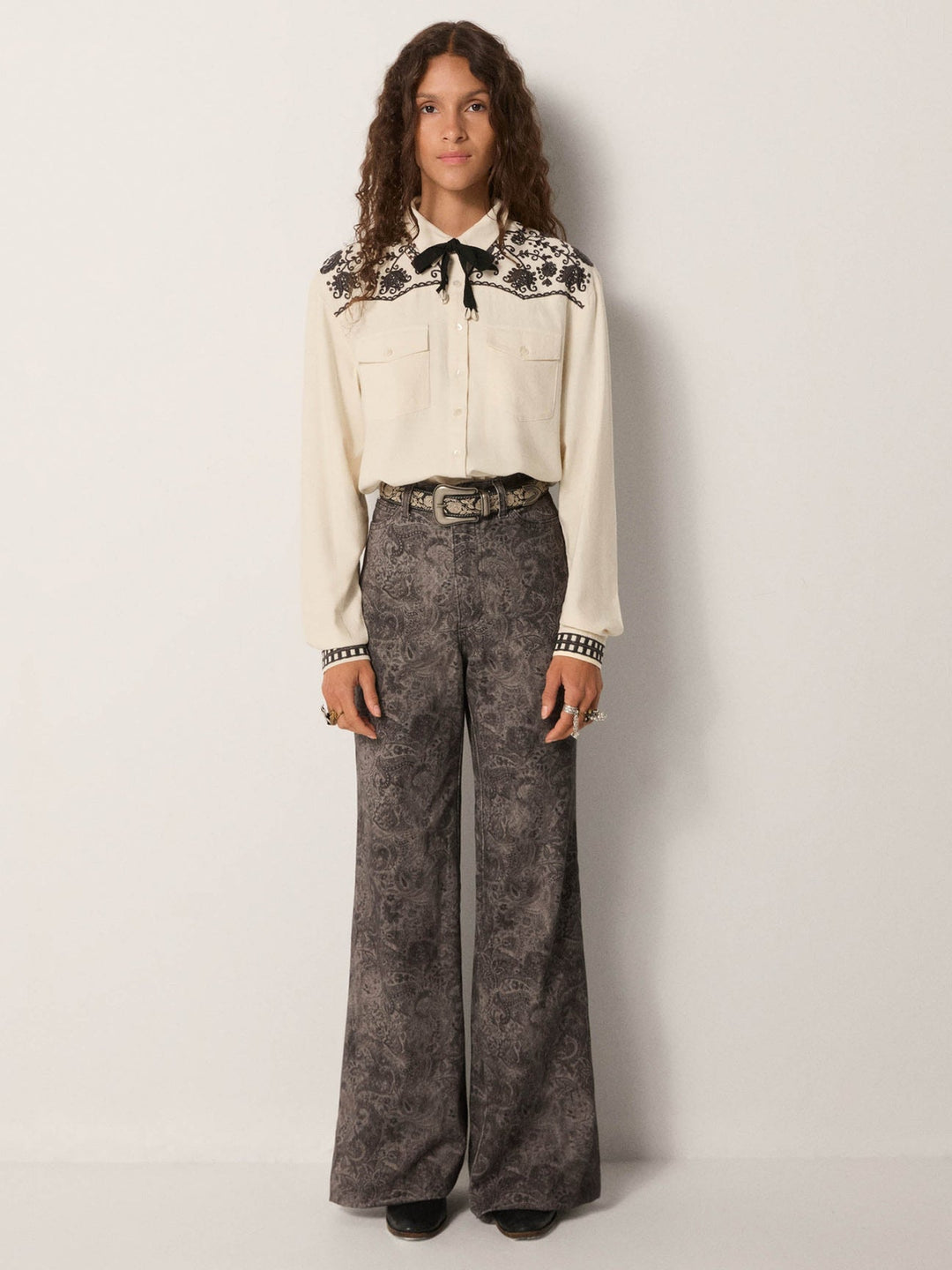 Blouse western soul patti CHARCOAL