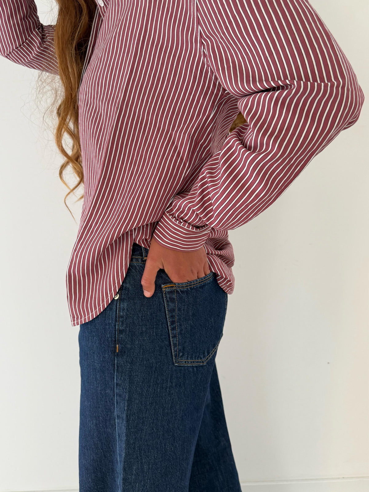 Claudie shirt RAYURE OLD PINK