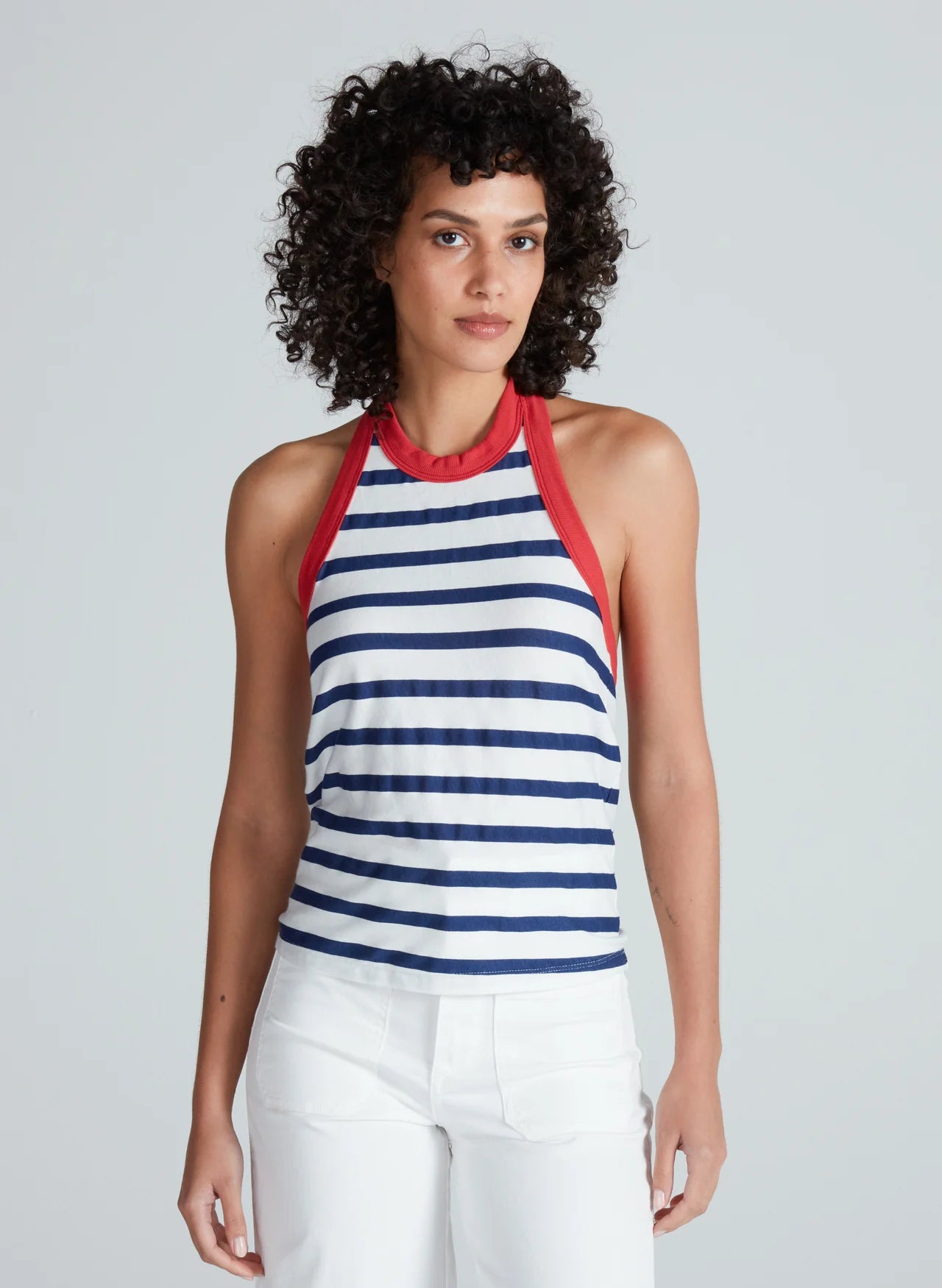 halter tank NAVY STRIPES