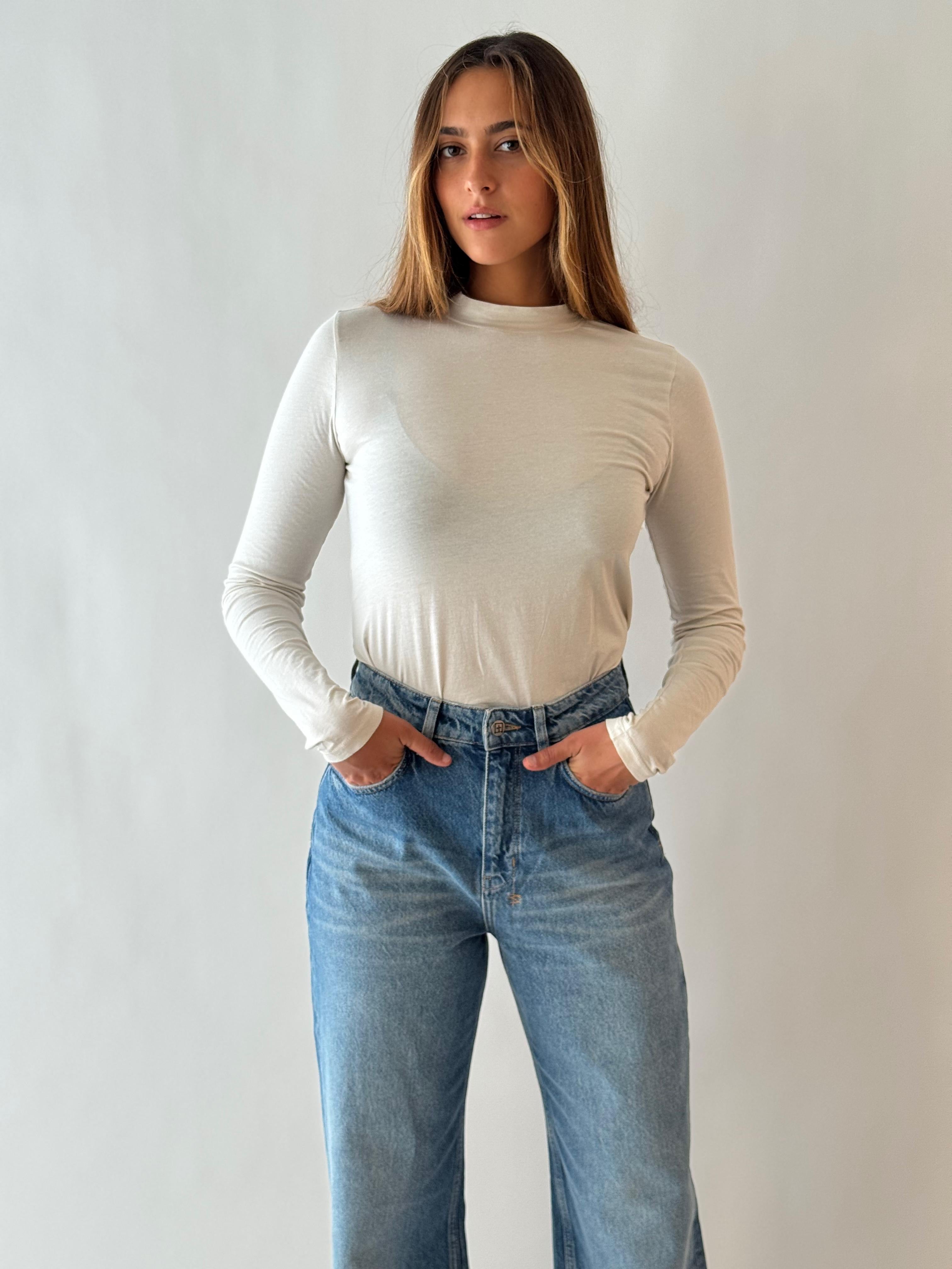 L/S mock neck top JASMINE