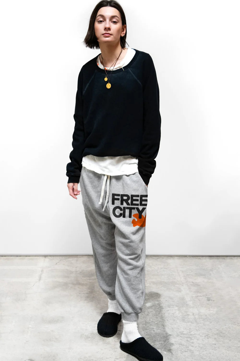Heather pocket sweat HEATHER/ORANGE