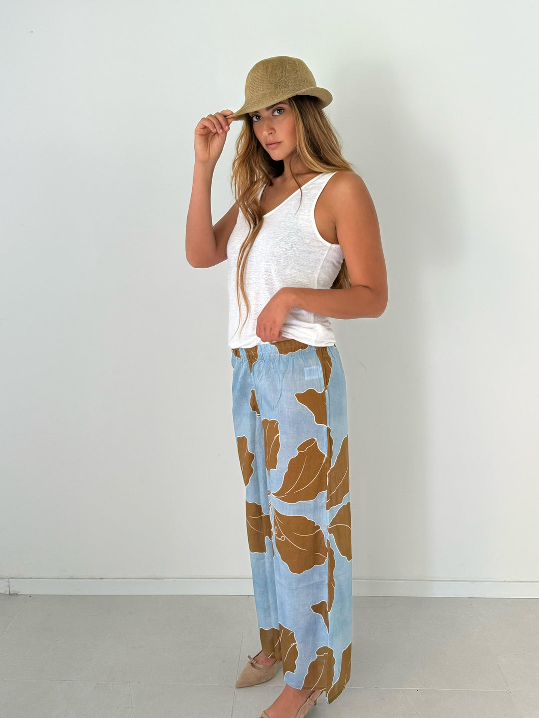 Cadaques palazzo pant POWDER