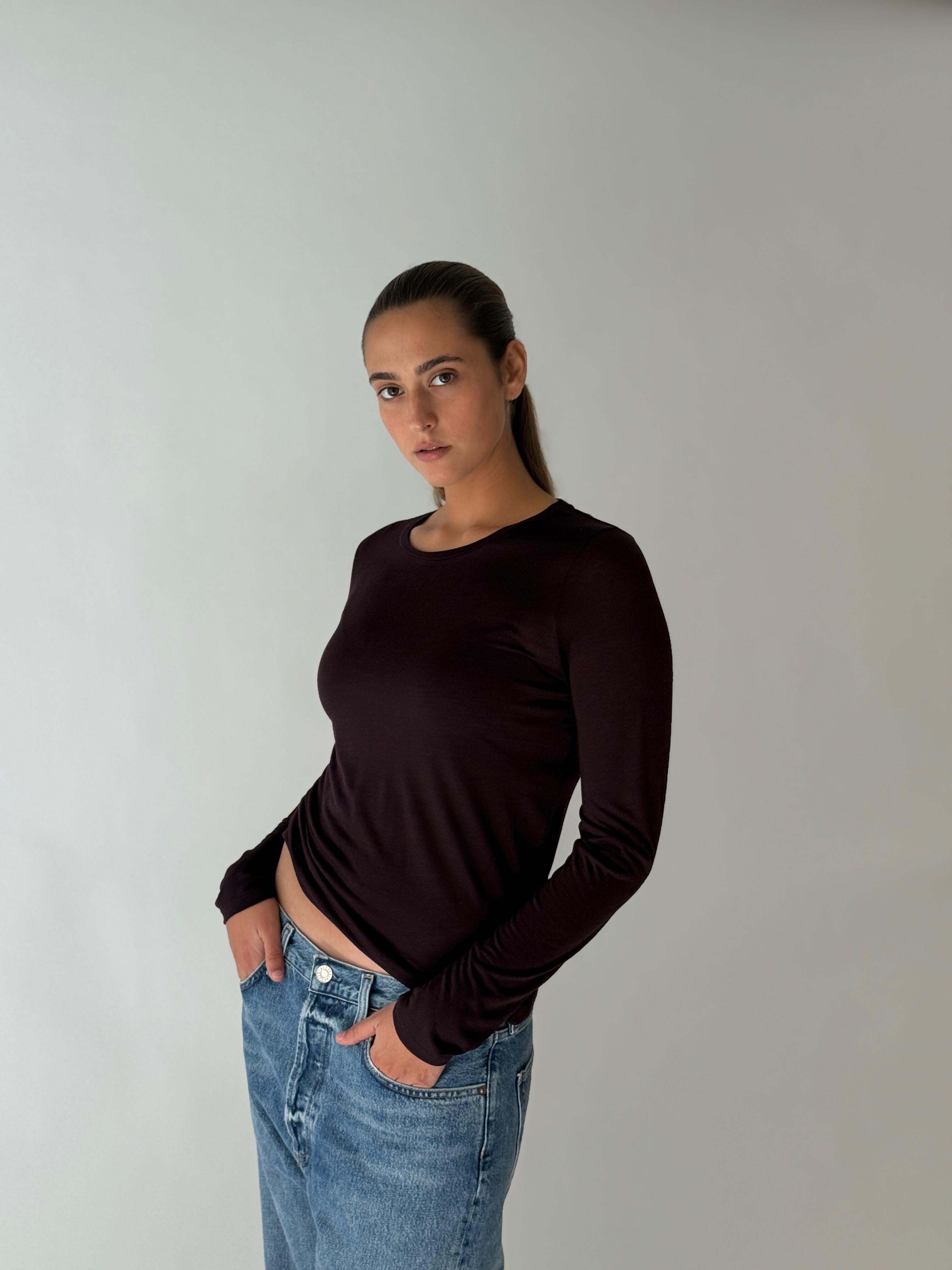 Crew neck T EGGPLANT