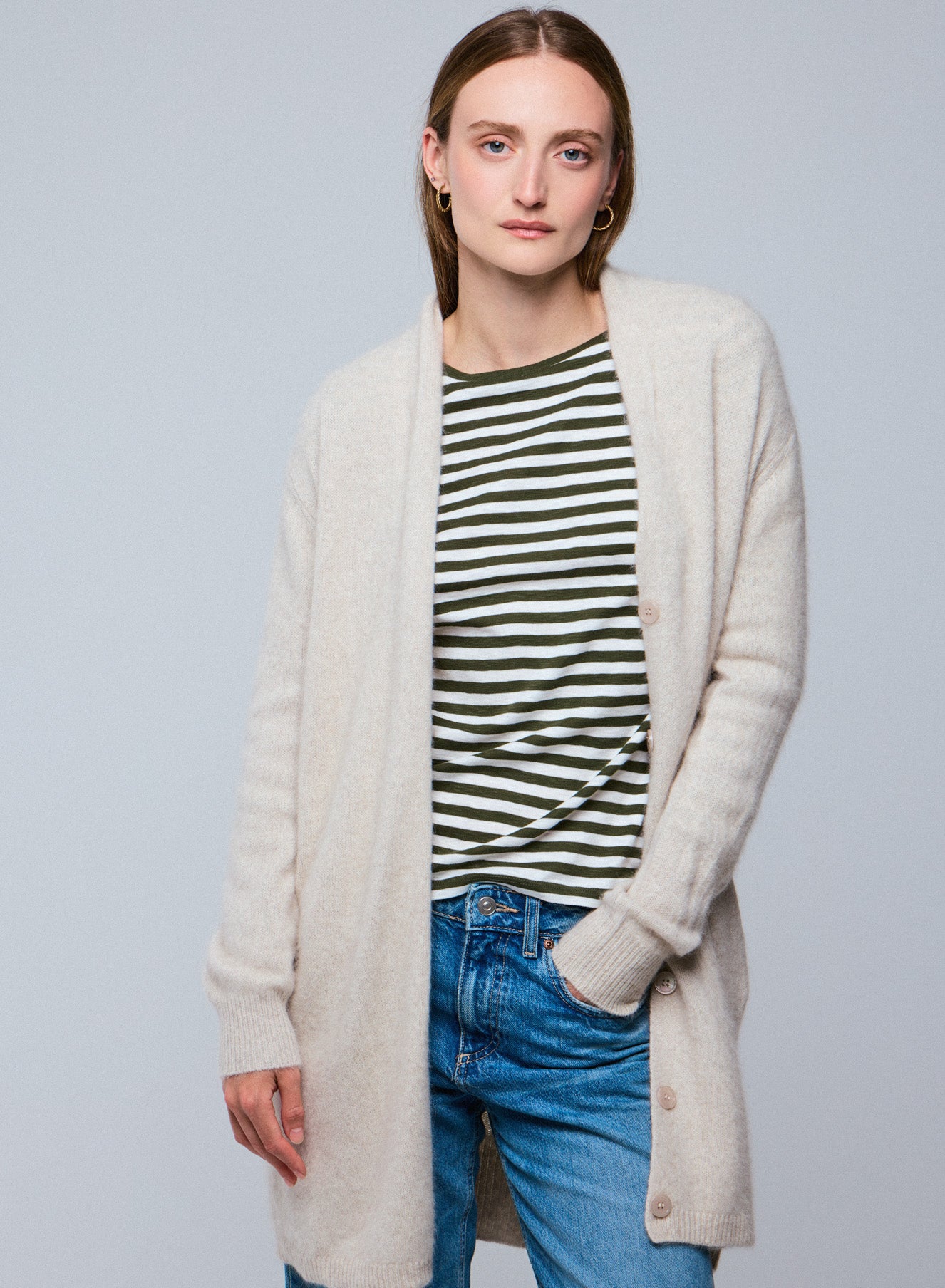 Gilet long ml RAW WHITE