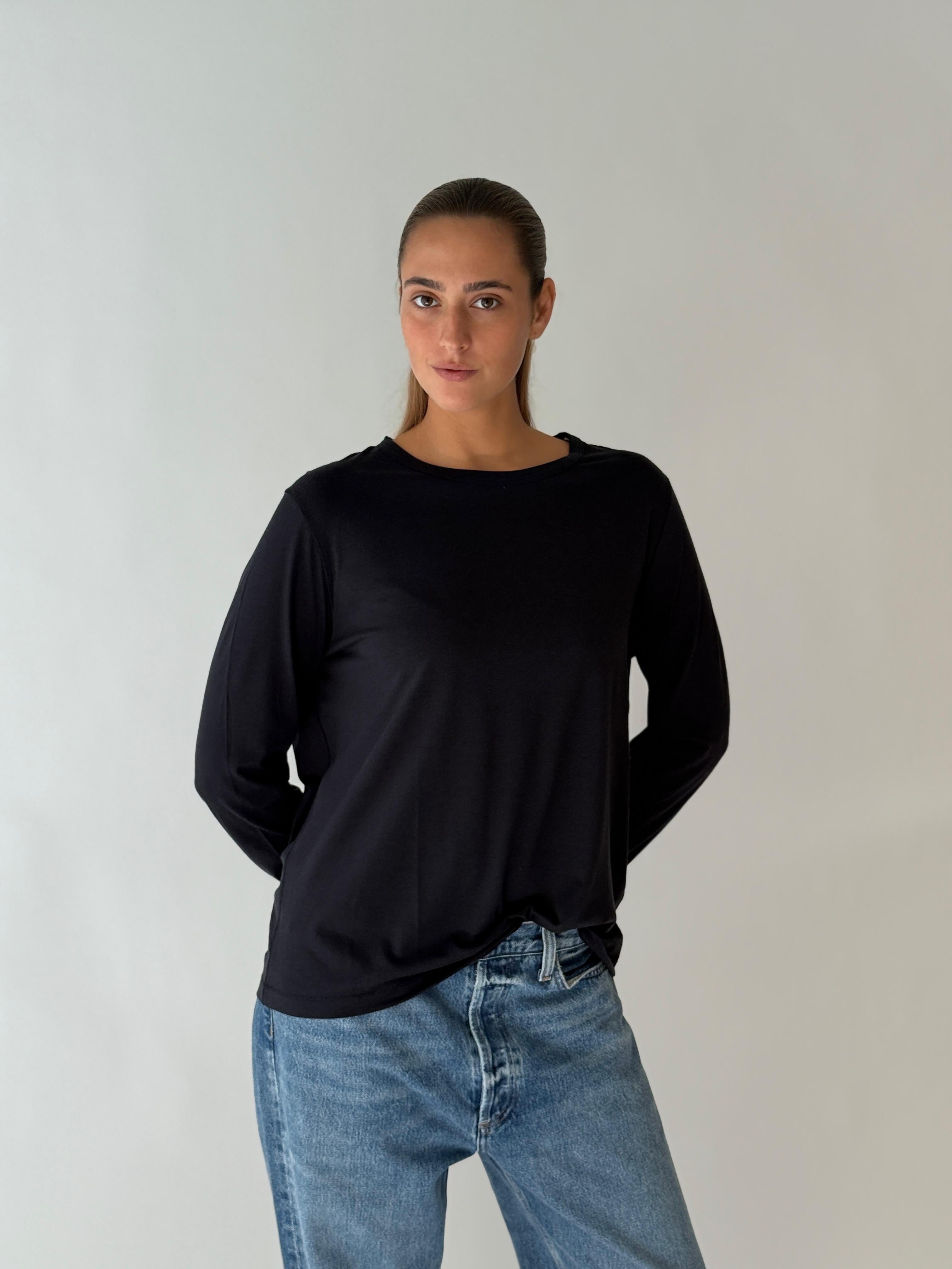 Long sleeve scoop neck tee NAVY