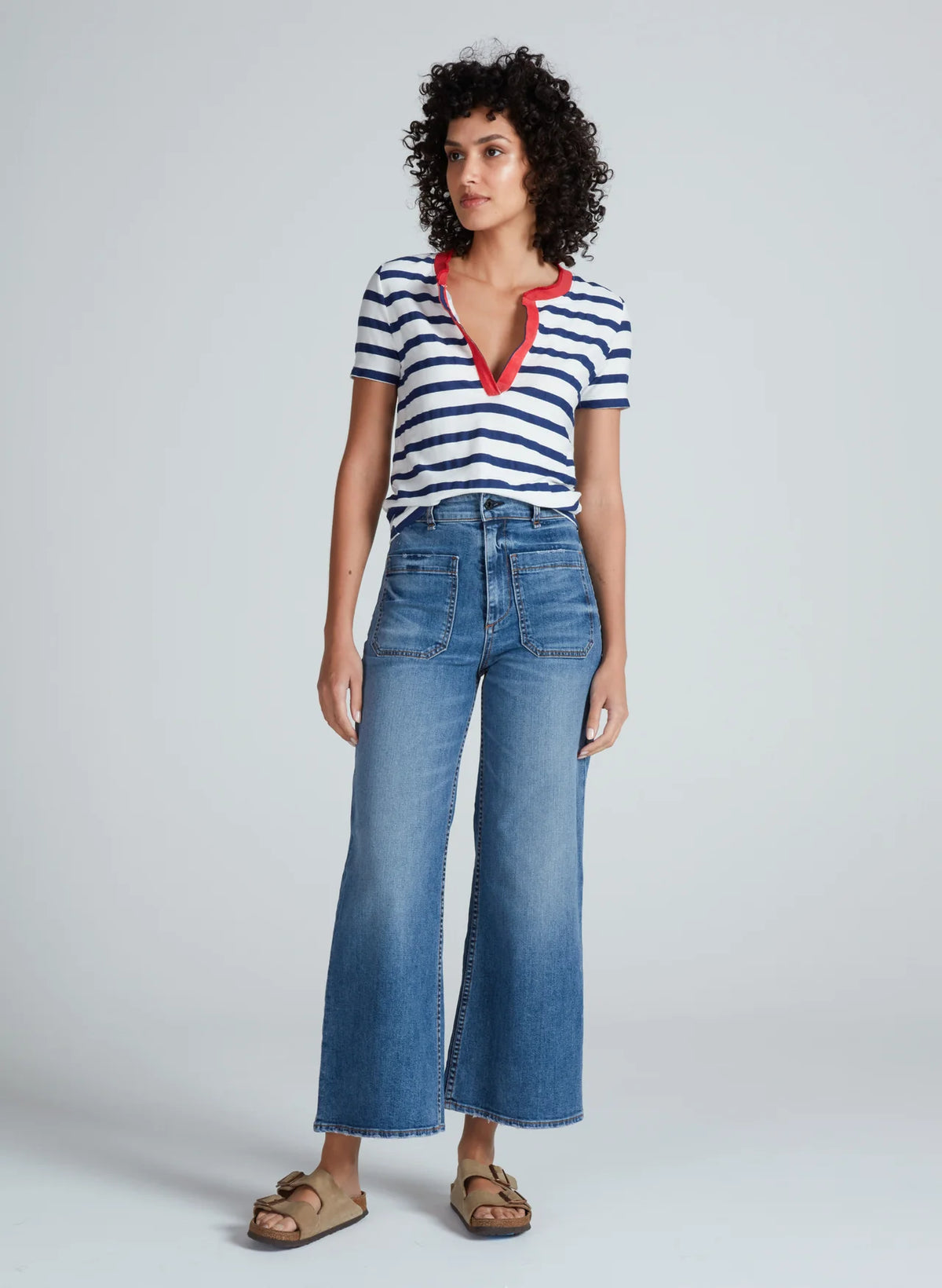 classic henley NAVY STRIPES