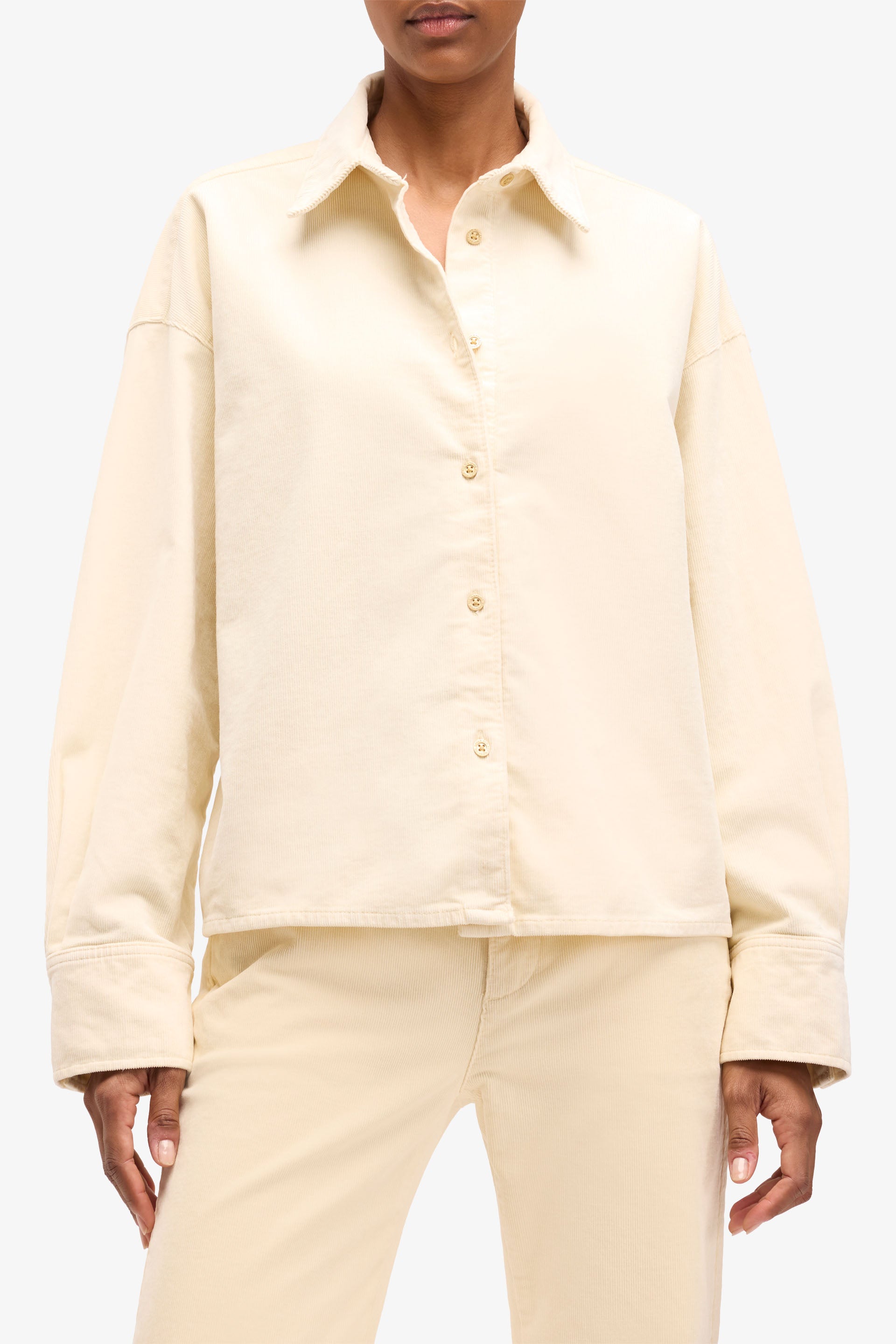 Nina cropped shirt eggshell CREAM