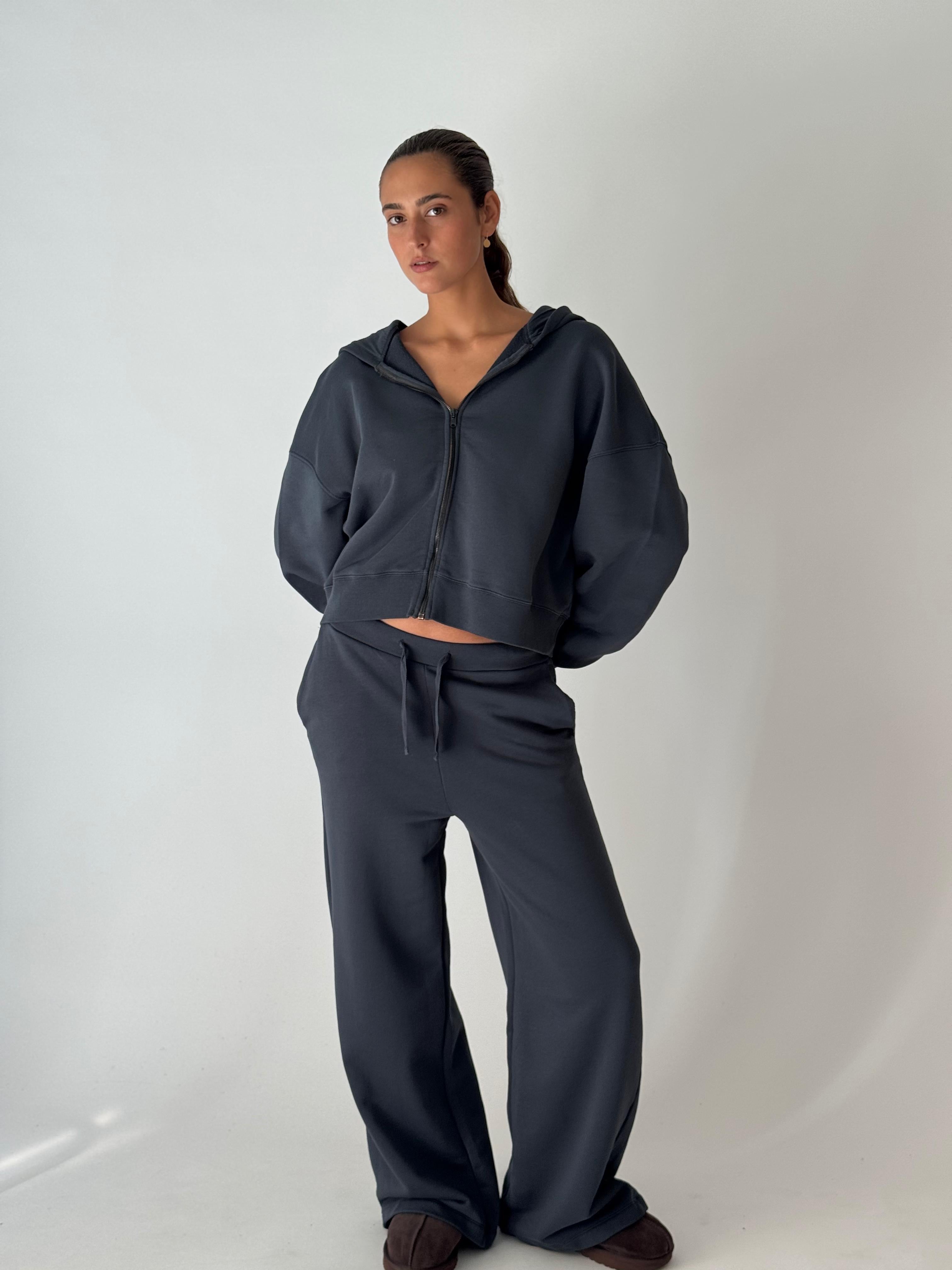 Zipped hoody CARBONE