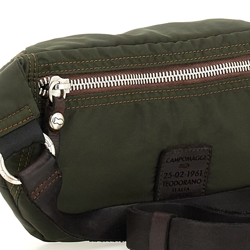 etna waist bag nylon+cow MILITARY+BROWN