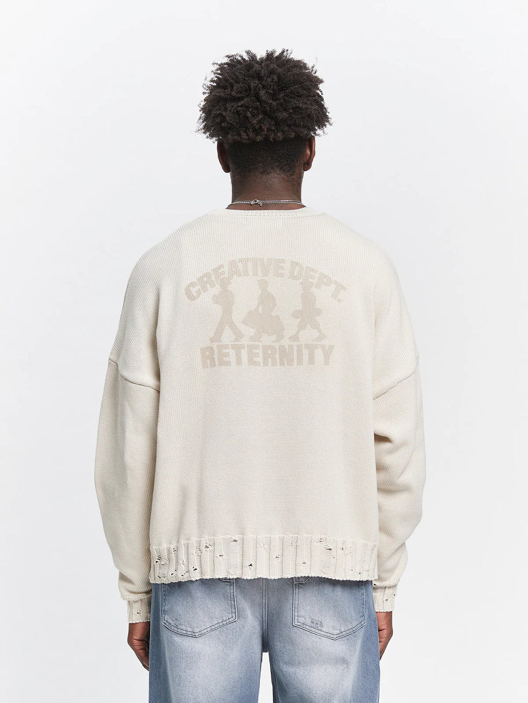 CREATIVE DEPT logo sweater CREAM