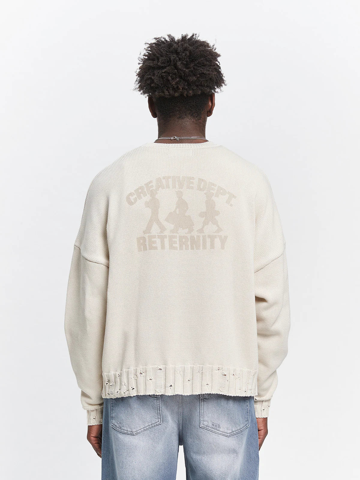 CREATIVE DEPT logo sweater CREAM