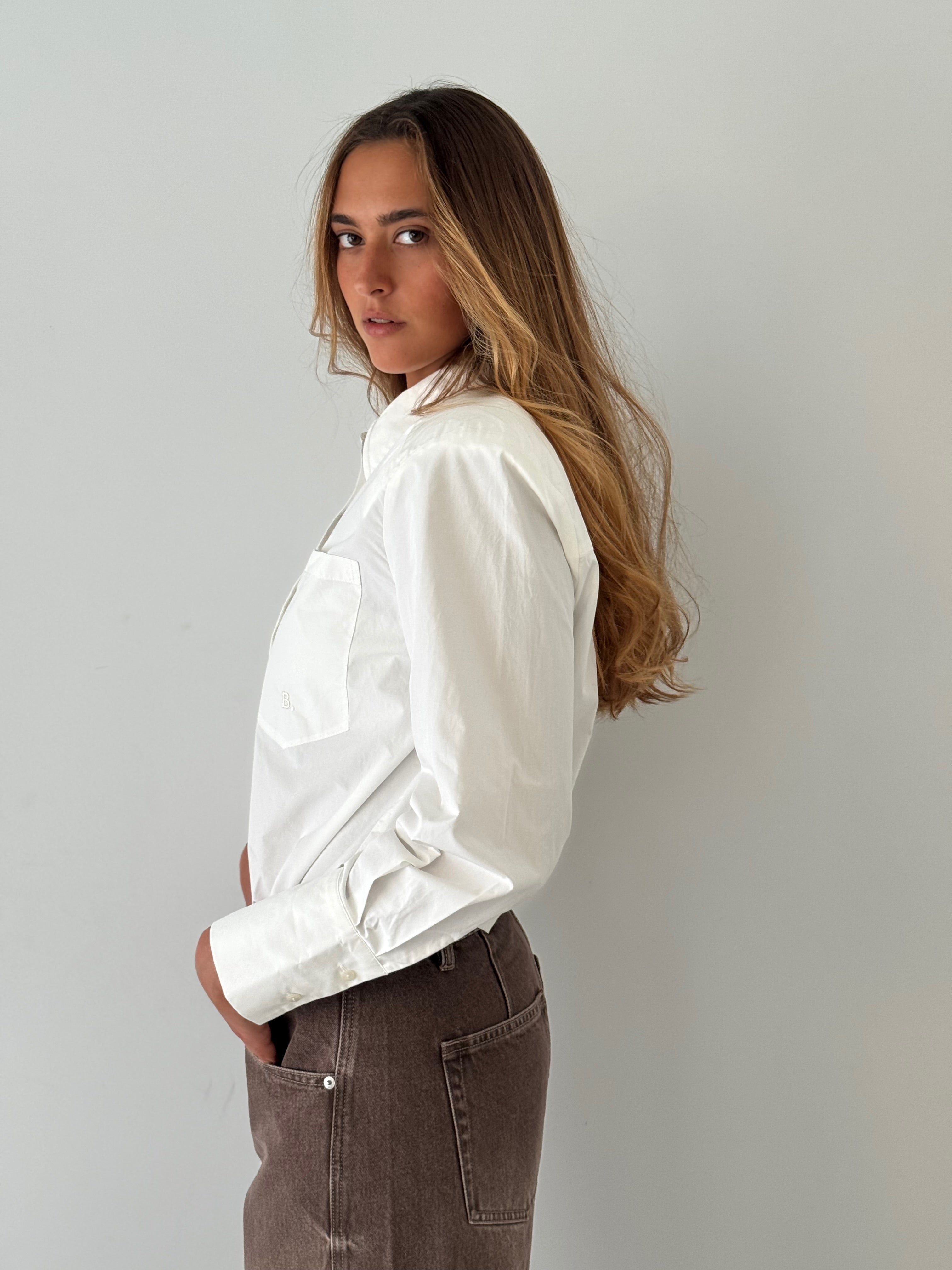 Oversized button up shirt WHITE