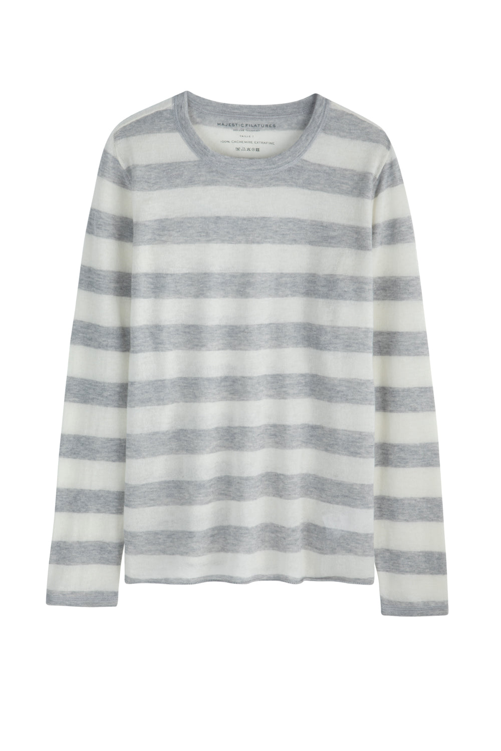 Round neck LS CHINE MIST/MILK