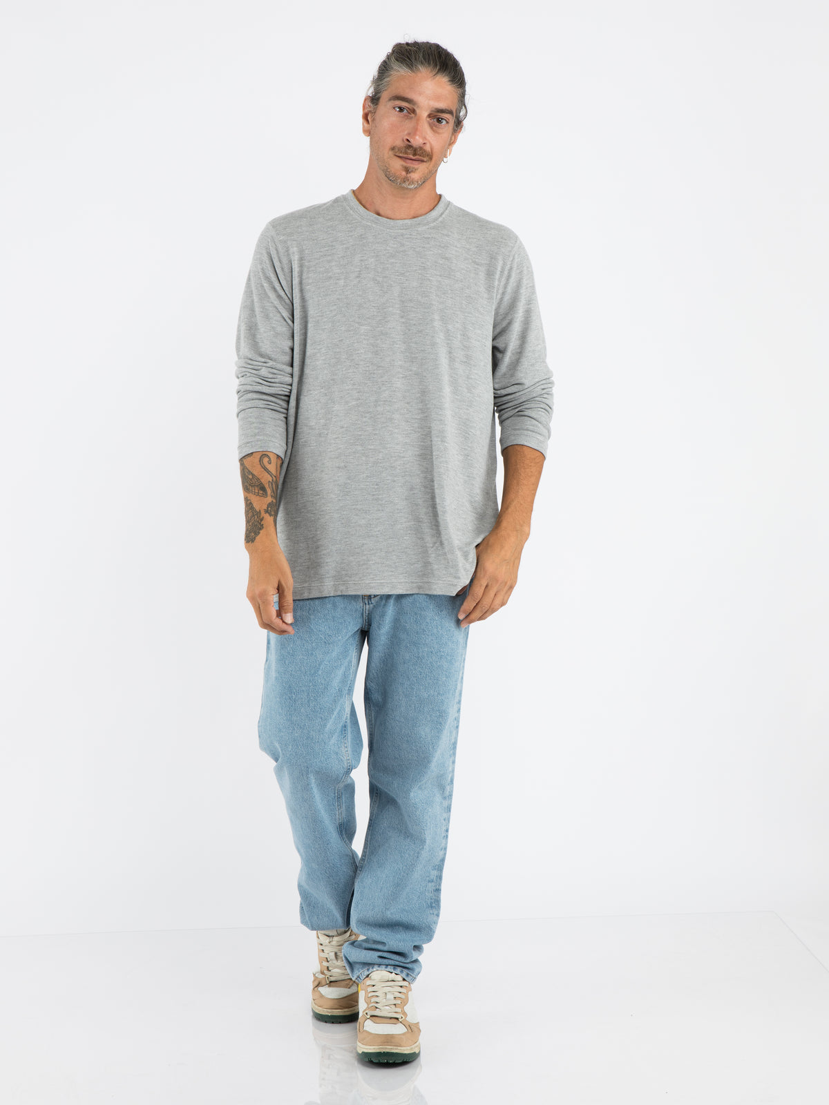 becker long sleeve crew neck top HEATHER GREY