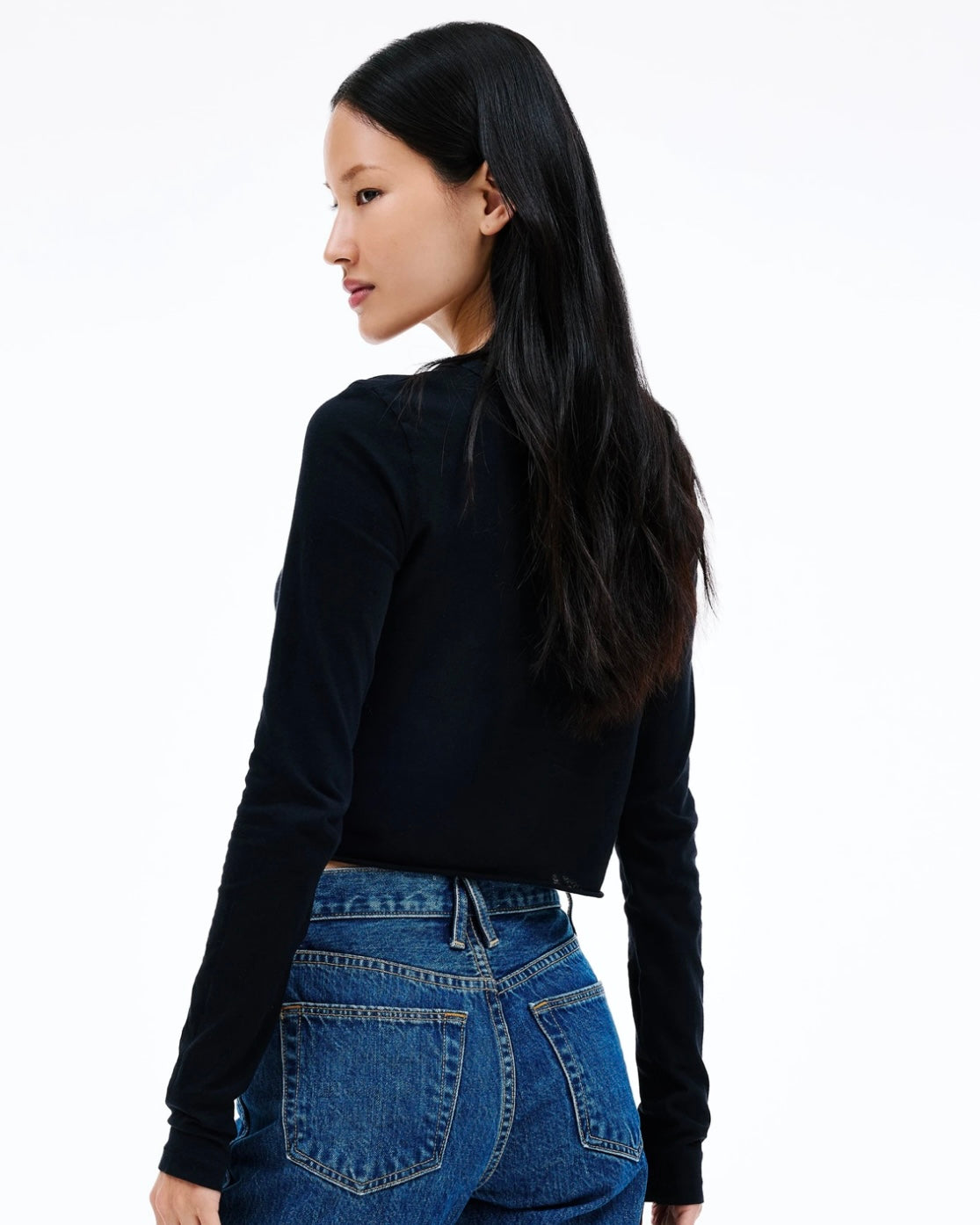 Baby LS crop tee RAVEN