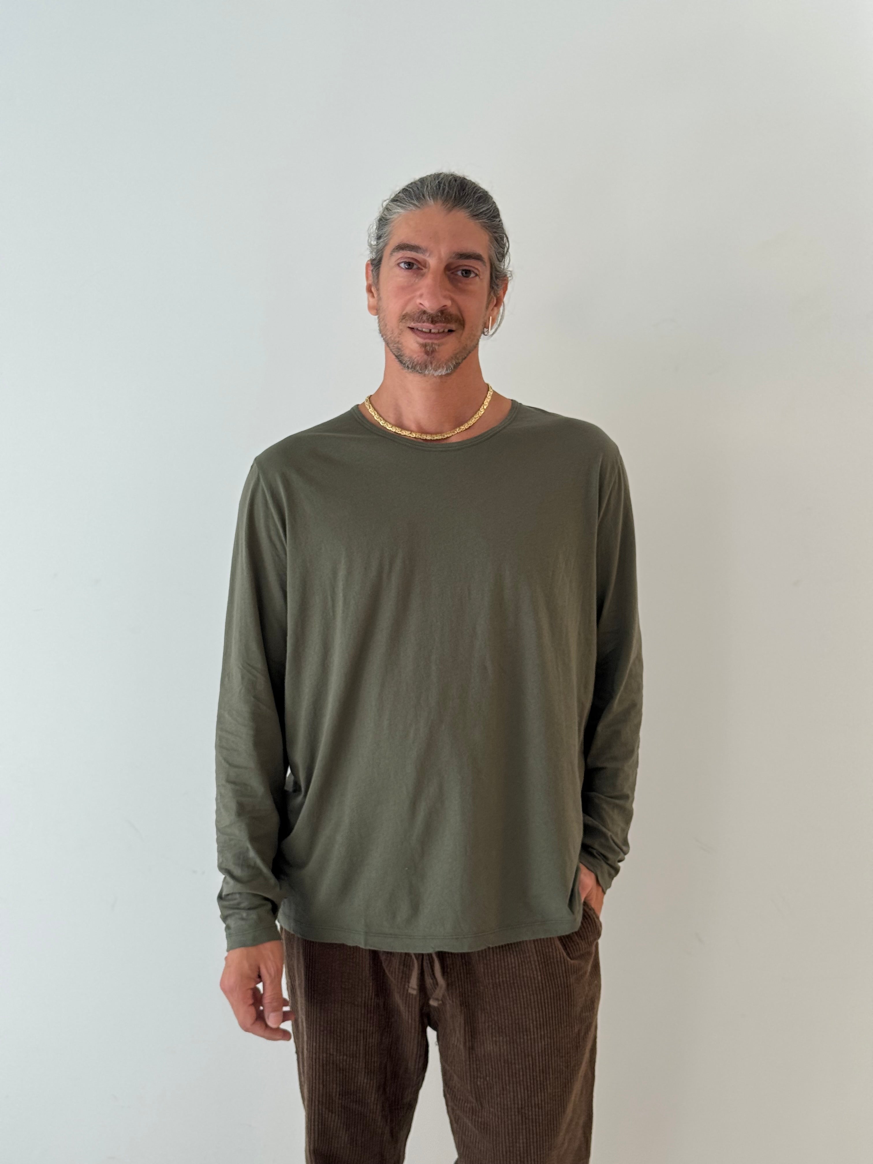 Light crew LS T-shirt CAMO GREEN