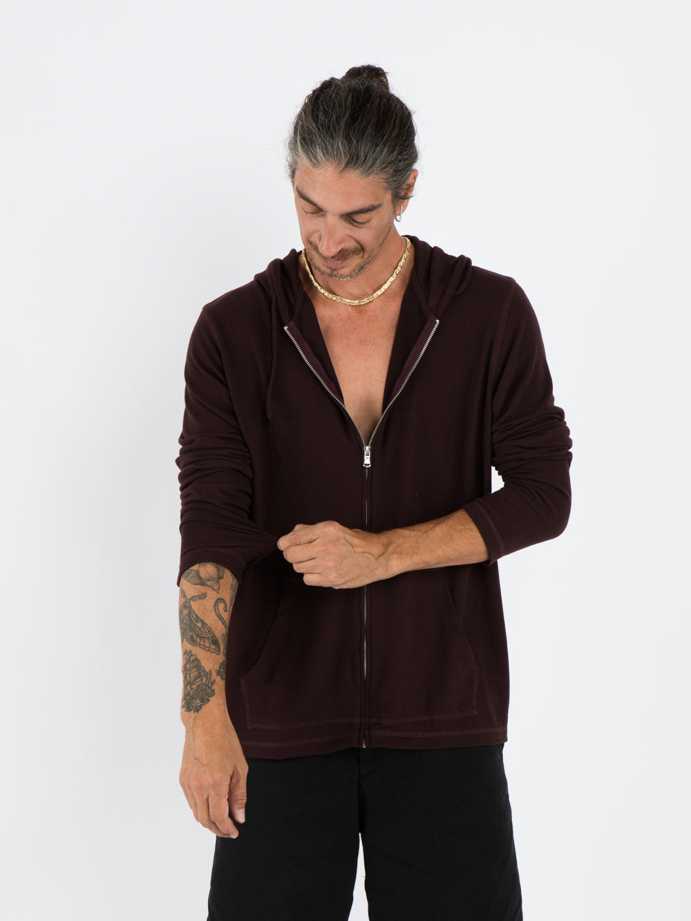 loudon zip hoodie RAISIN