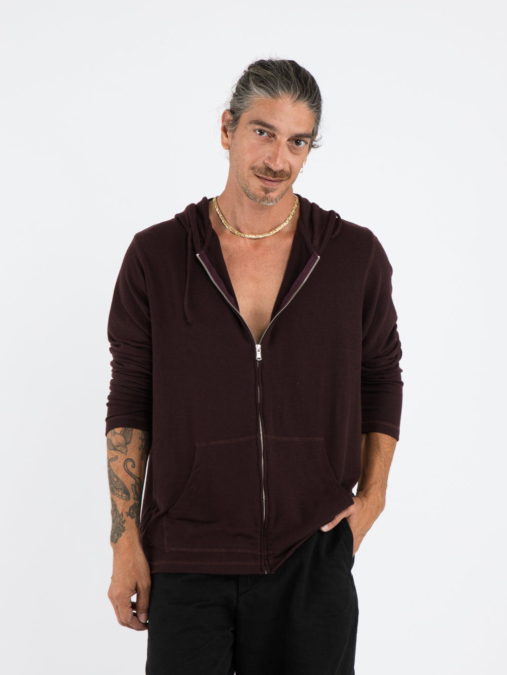 loudon zip hoodie RAISIN