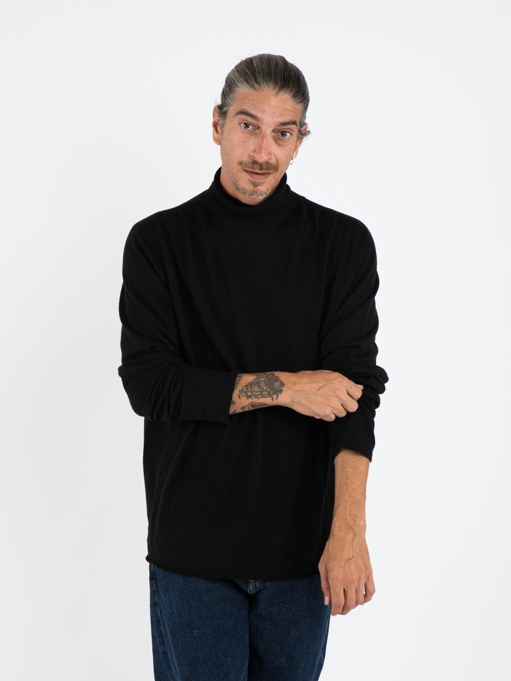 High neck sweater BLACK
