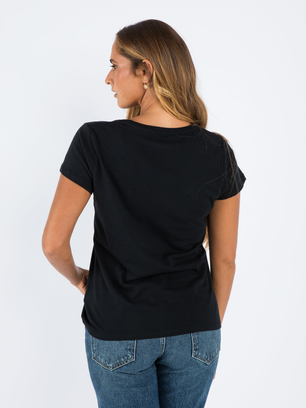v neck BLACK