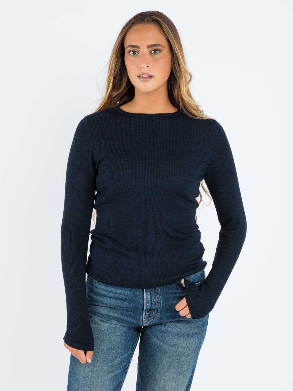 Round neck long sleeve NAVY