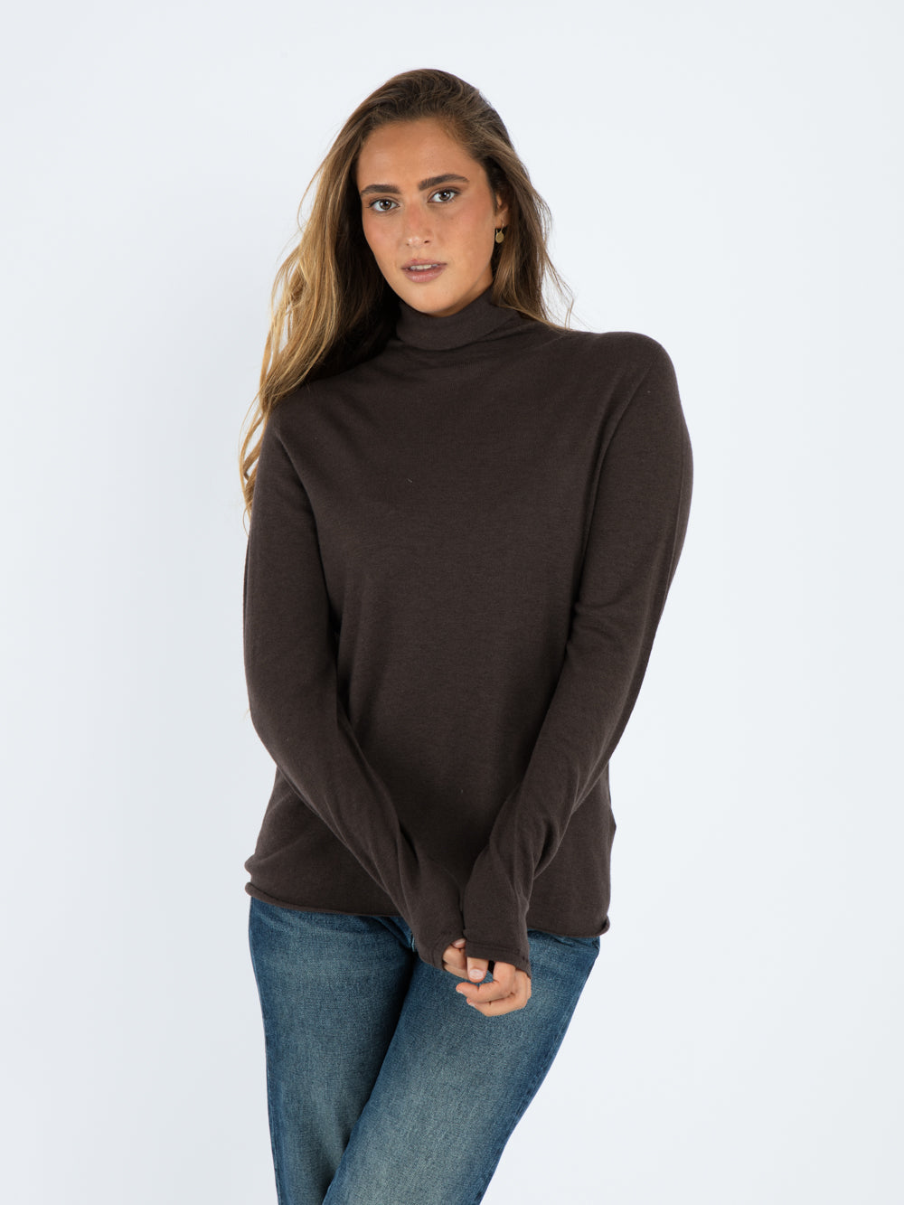 T neck long sleeve CHOCOLAT