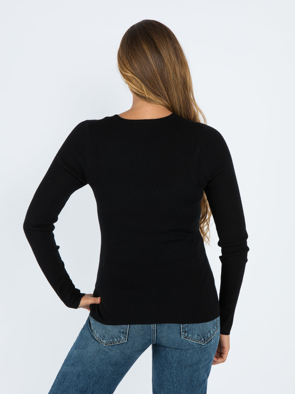 Round neck long sleeve BLACK
