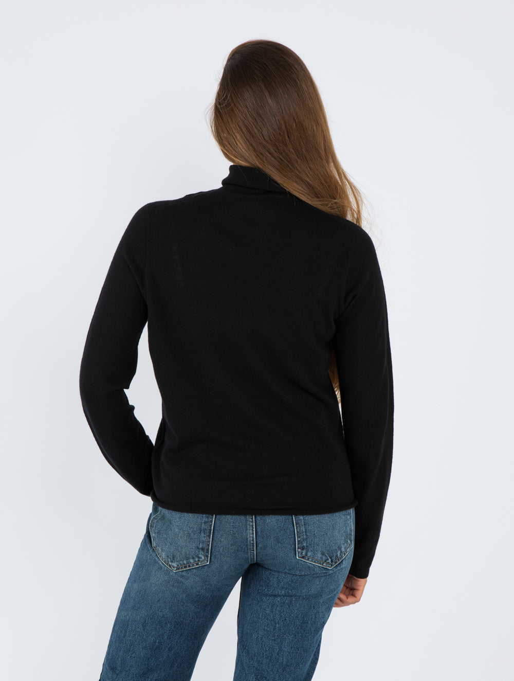 T neck long sleeve BLACK