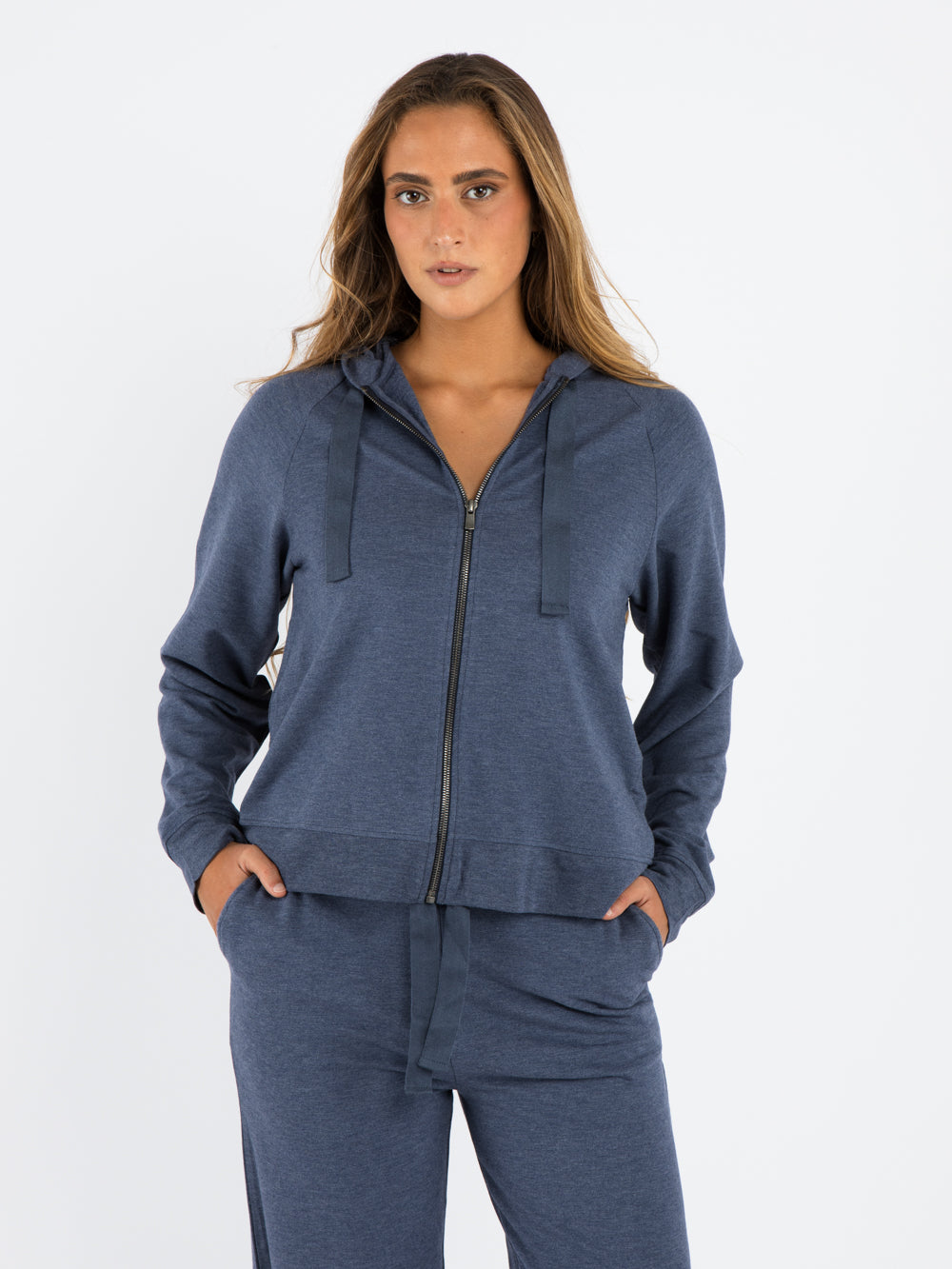 Zip hoody BLUE DENIM