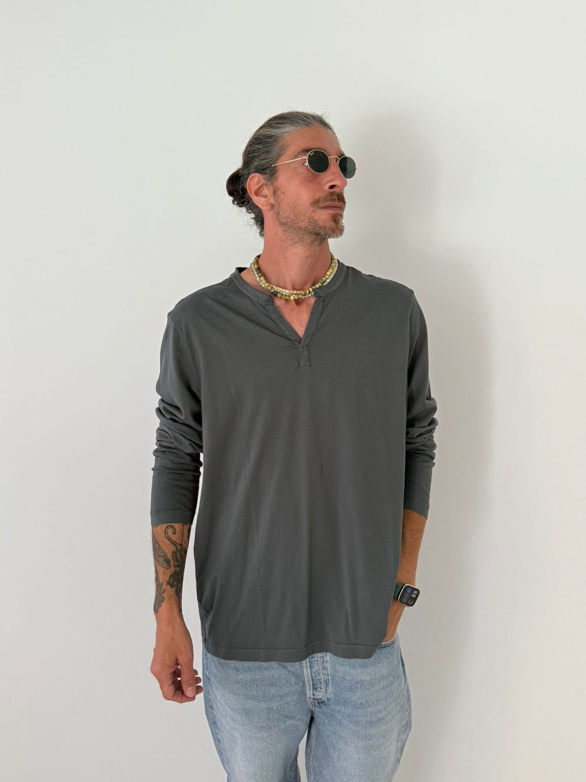 Tunisian neck elbow slv PEBBLE