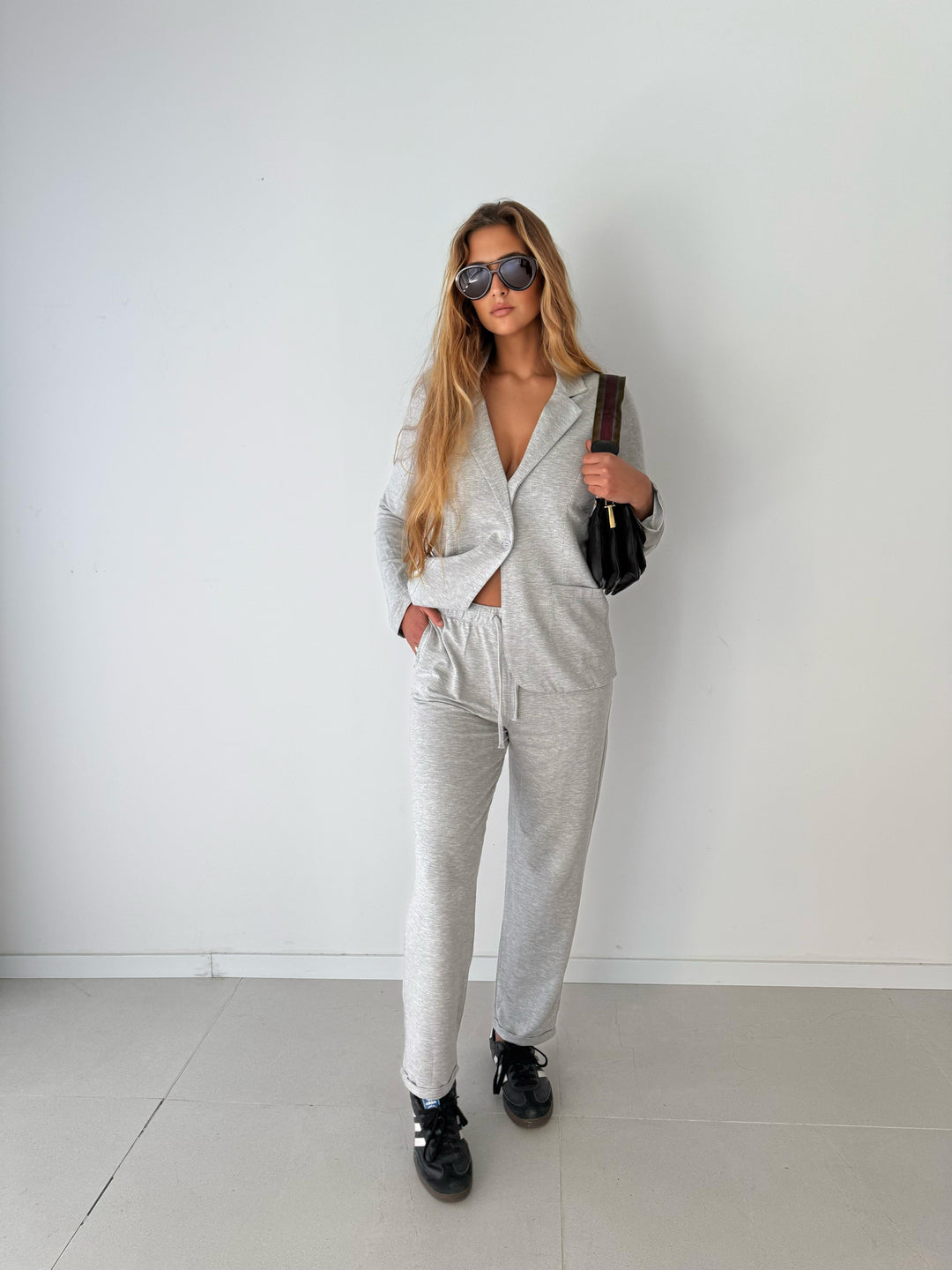 Diane 1 button jacket GRIS CHINE