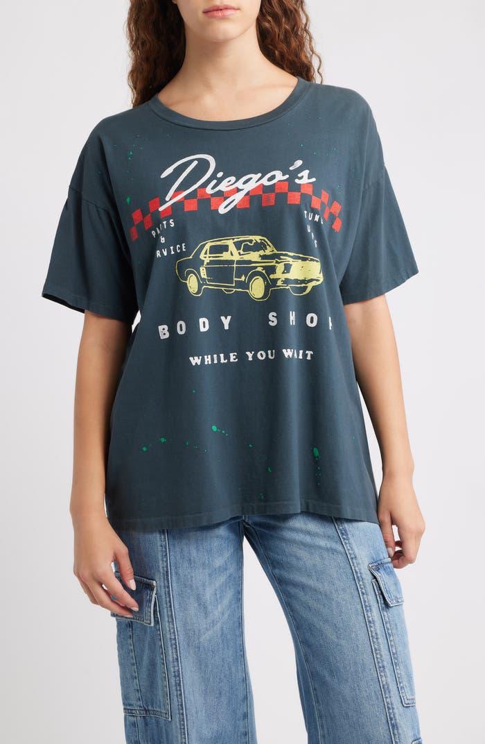 Diego's body shop merch tee VINTAGE BLACK