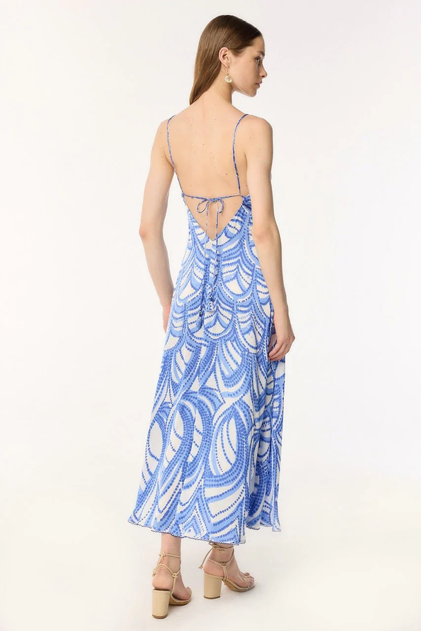 Long dress Denise BLUE HIMBA
