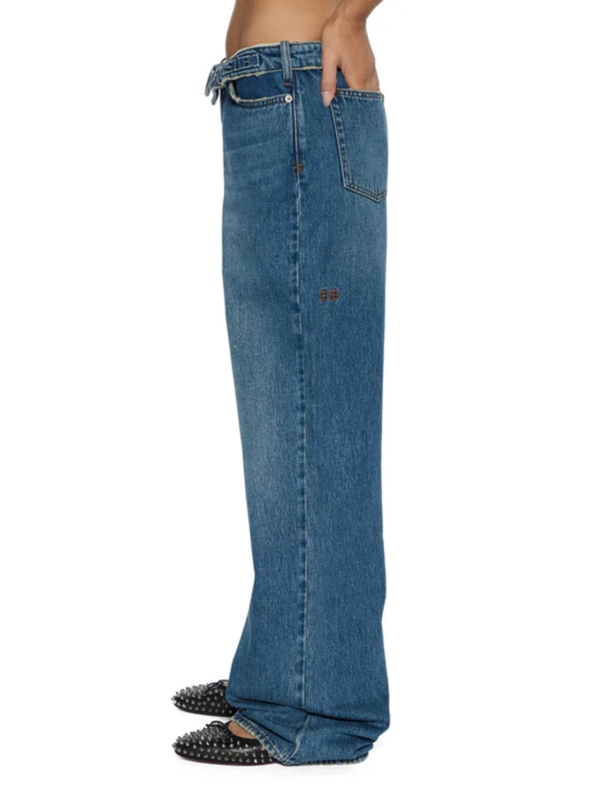 Low rider flip aged DENIM