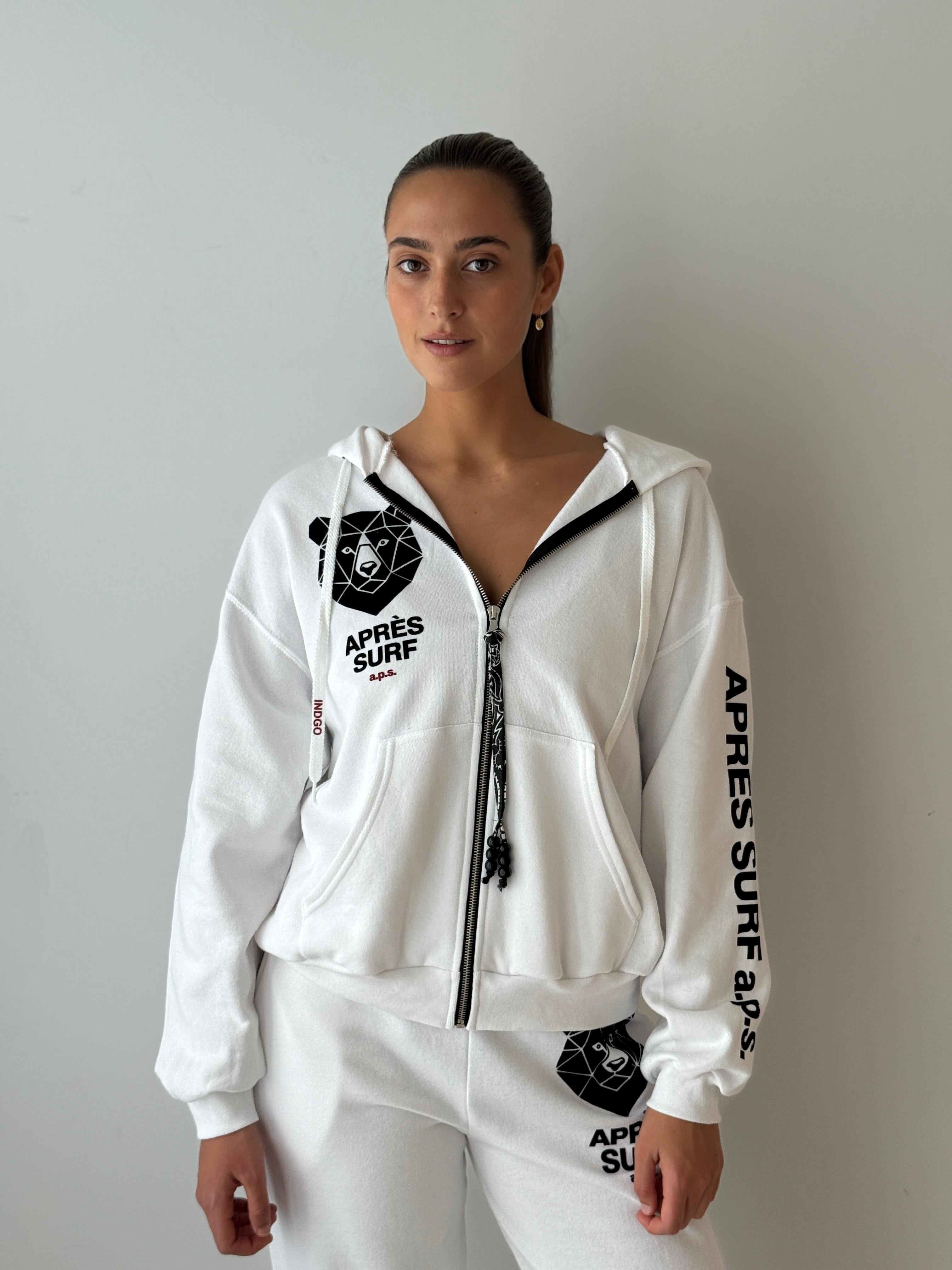 Felpa crop zip new WHITE