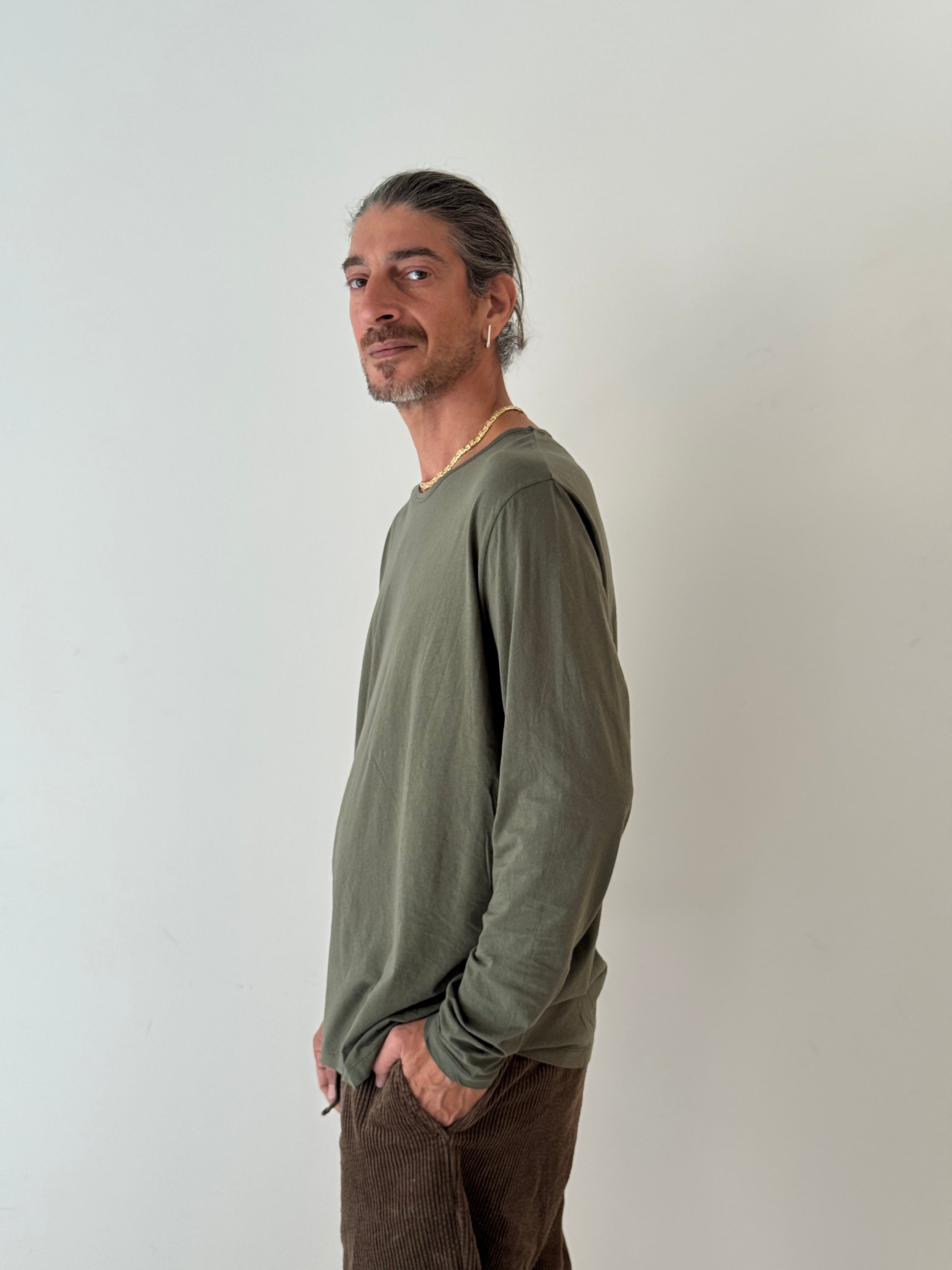 Light crew LS T-shirt CAMO GREEN