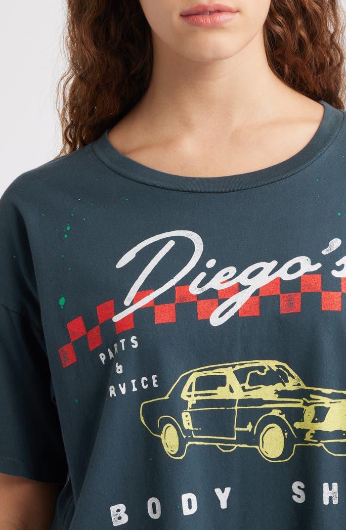 Diego's body shop merch tee VINTAGE BLACK