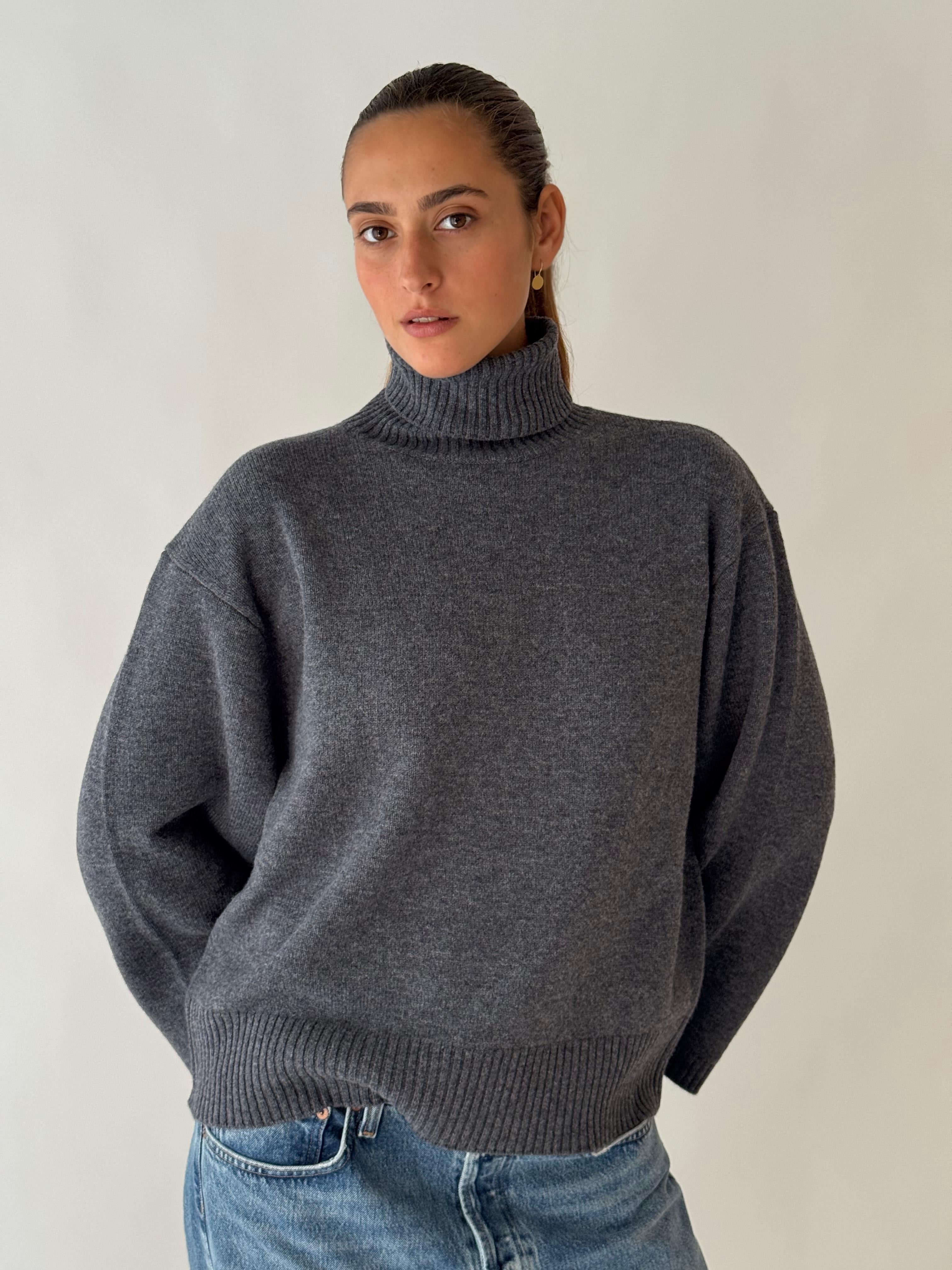 T neck long sleeves H.ANTHRACITE