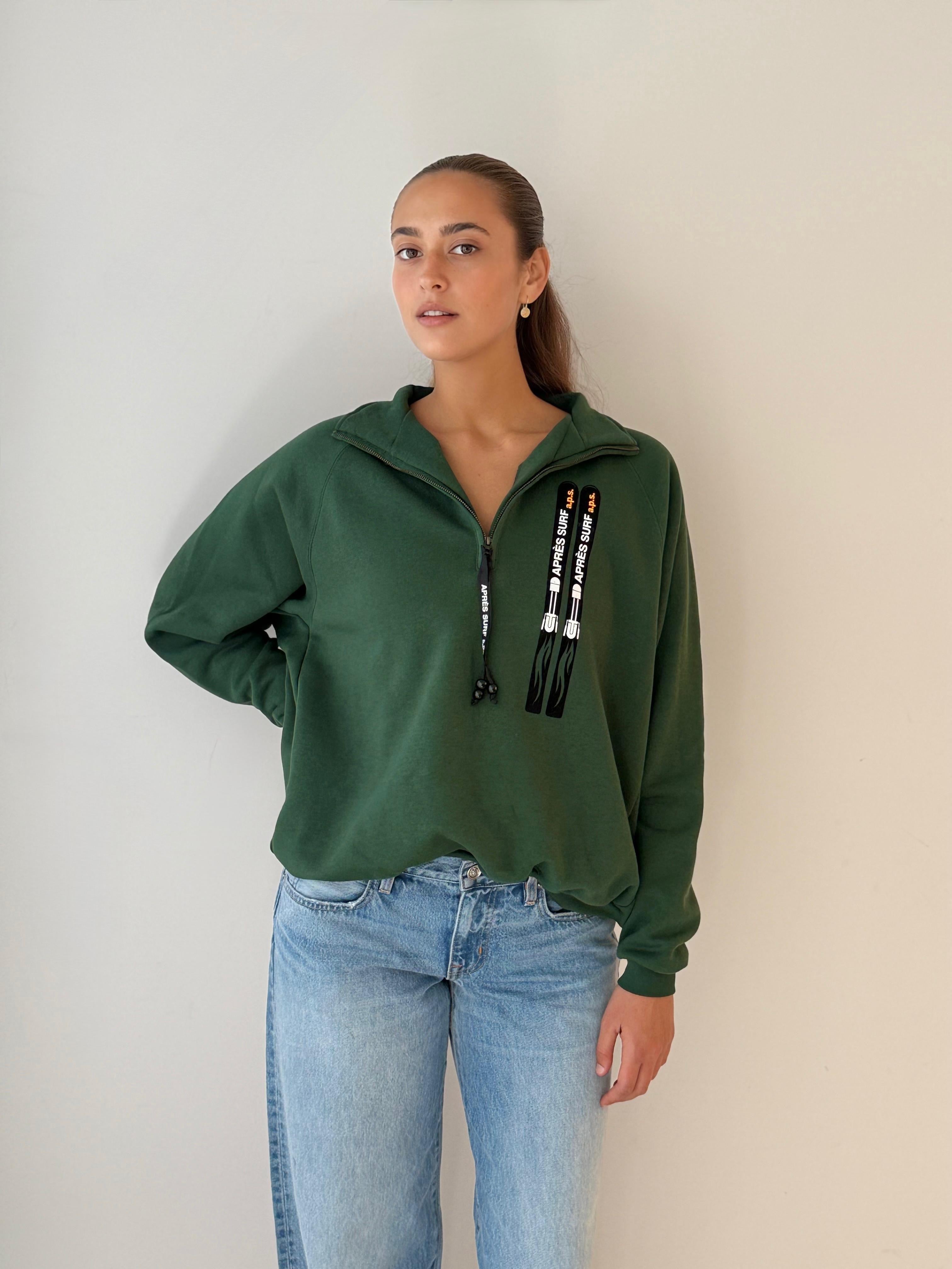 28 Herman crop neck sweat FOREST GREEN