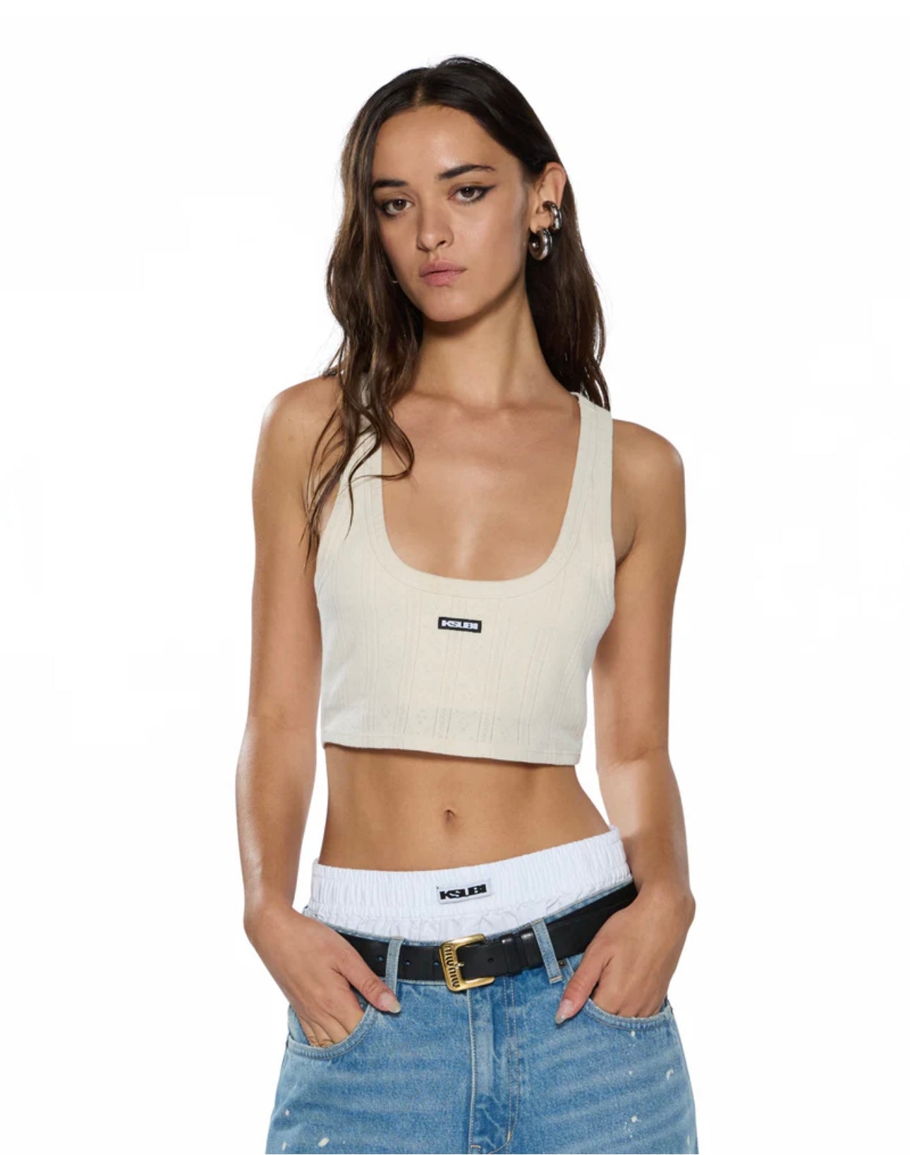 Sott origin crop tank WHITE