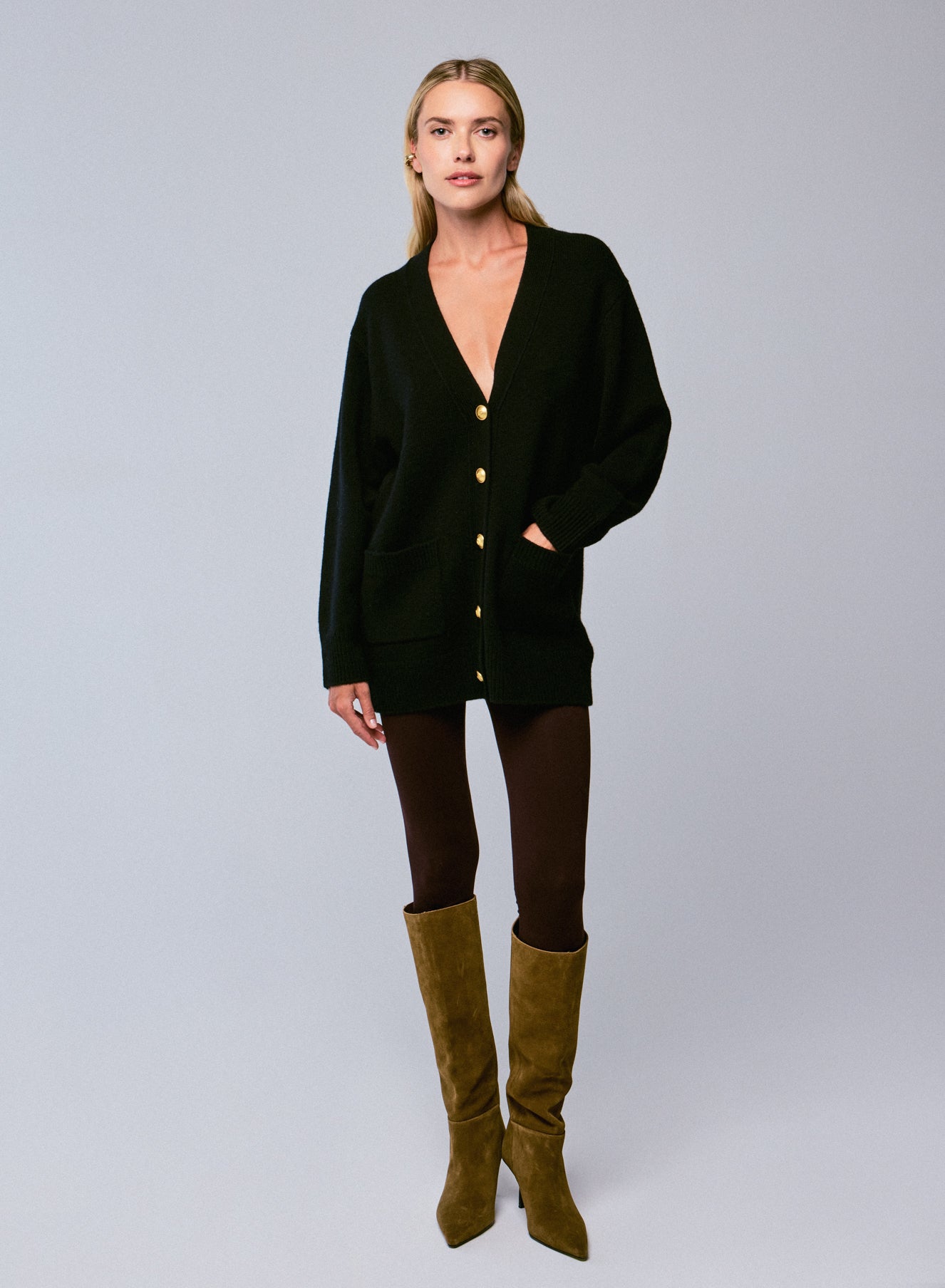 sweater v neck BLACK