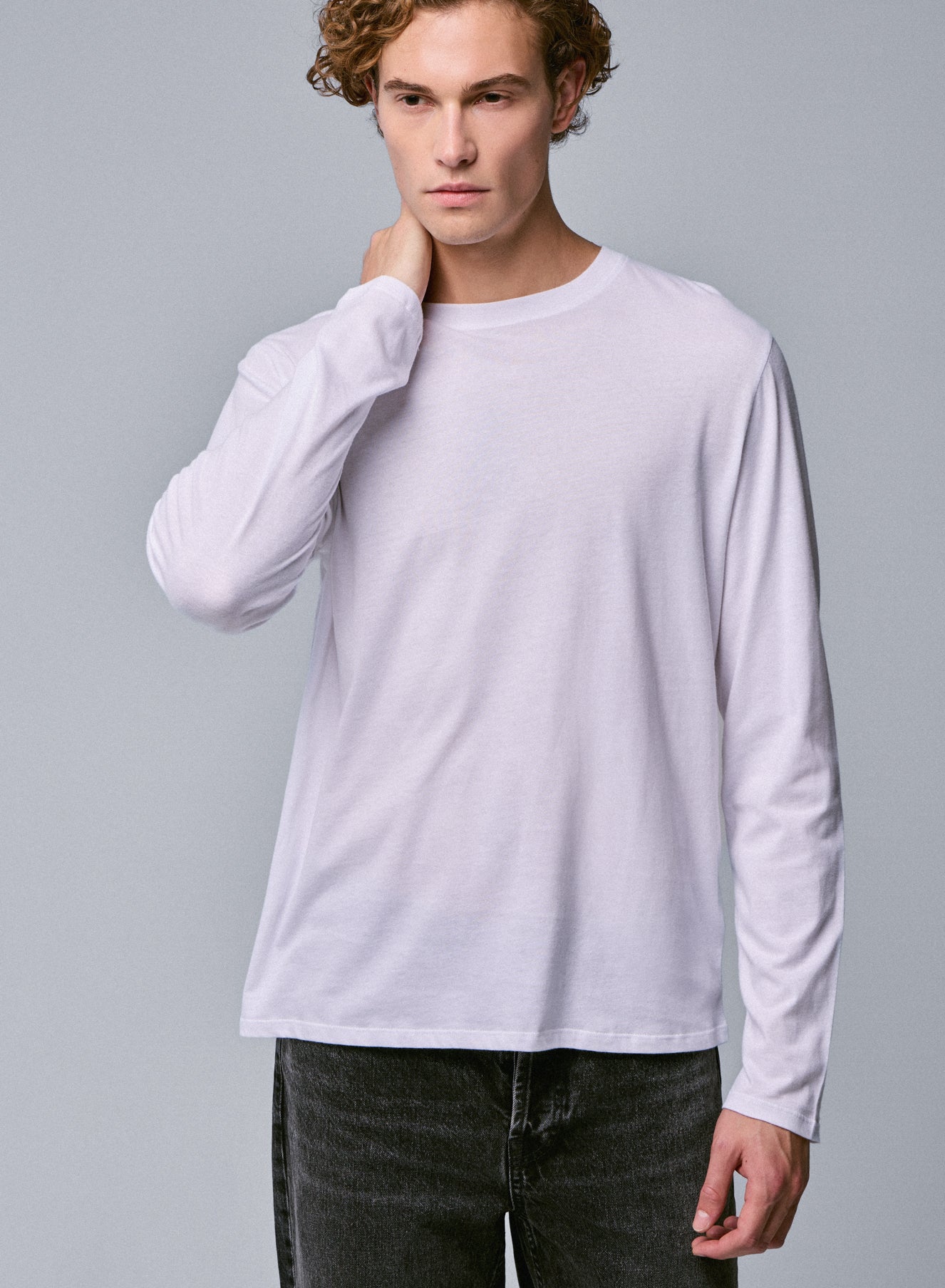Round neck long sleeves WHITE