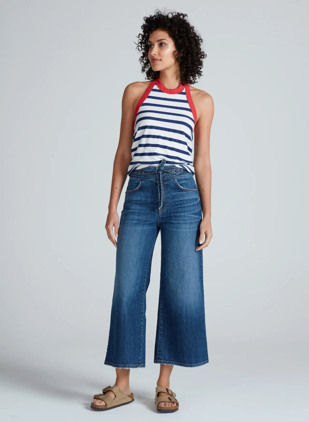 halter tank NAVY STRIPES